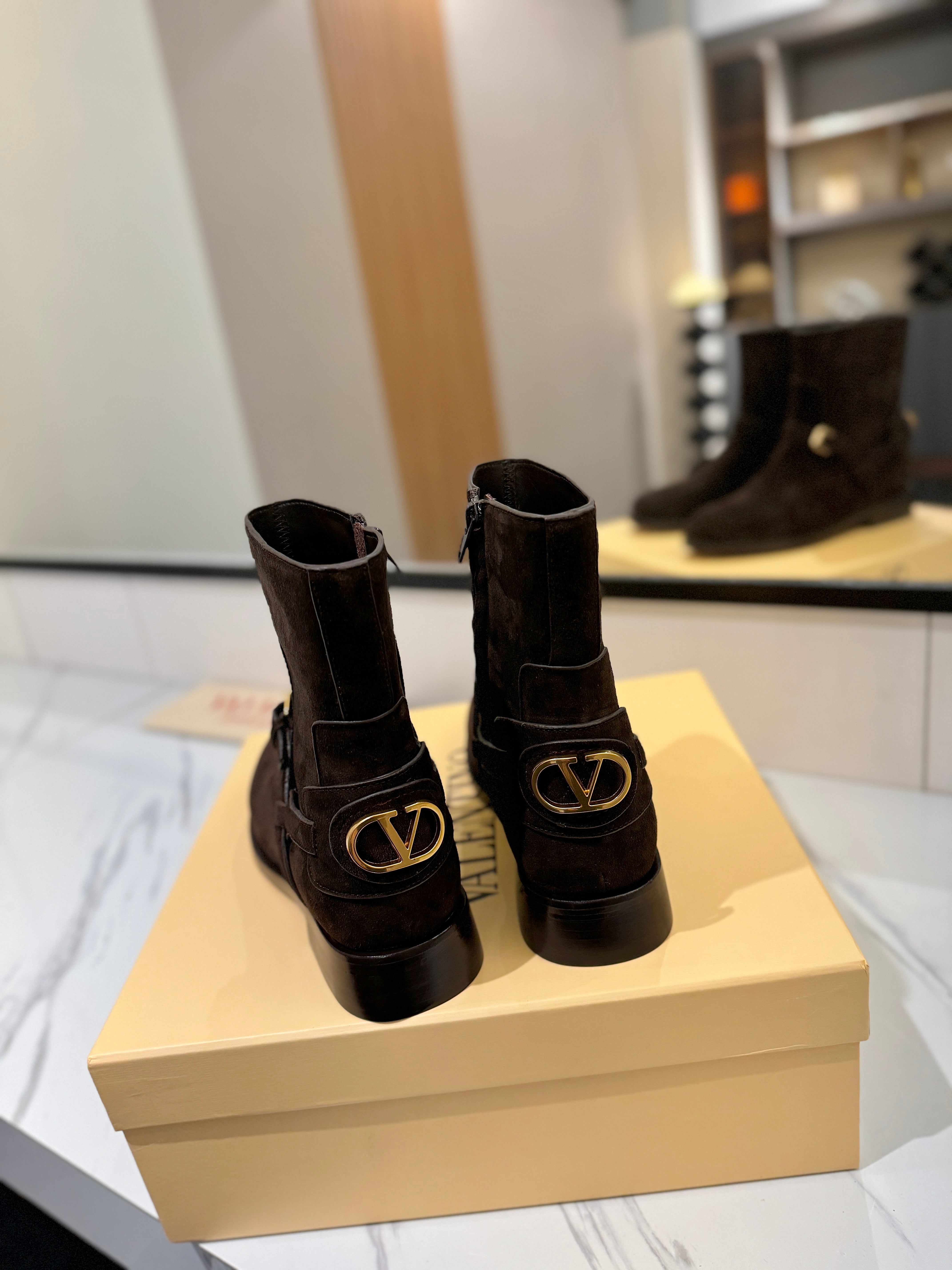 Valentino 2025 Pattie Boot Dark Brown Suede 560745