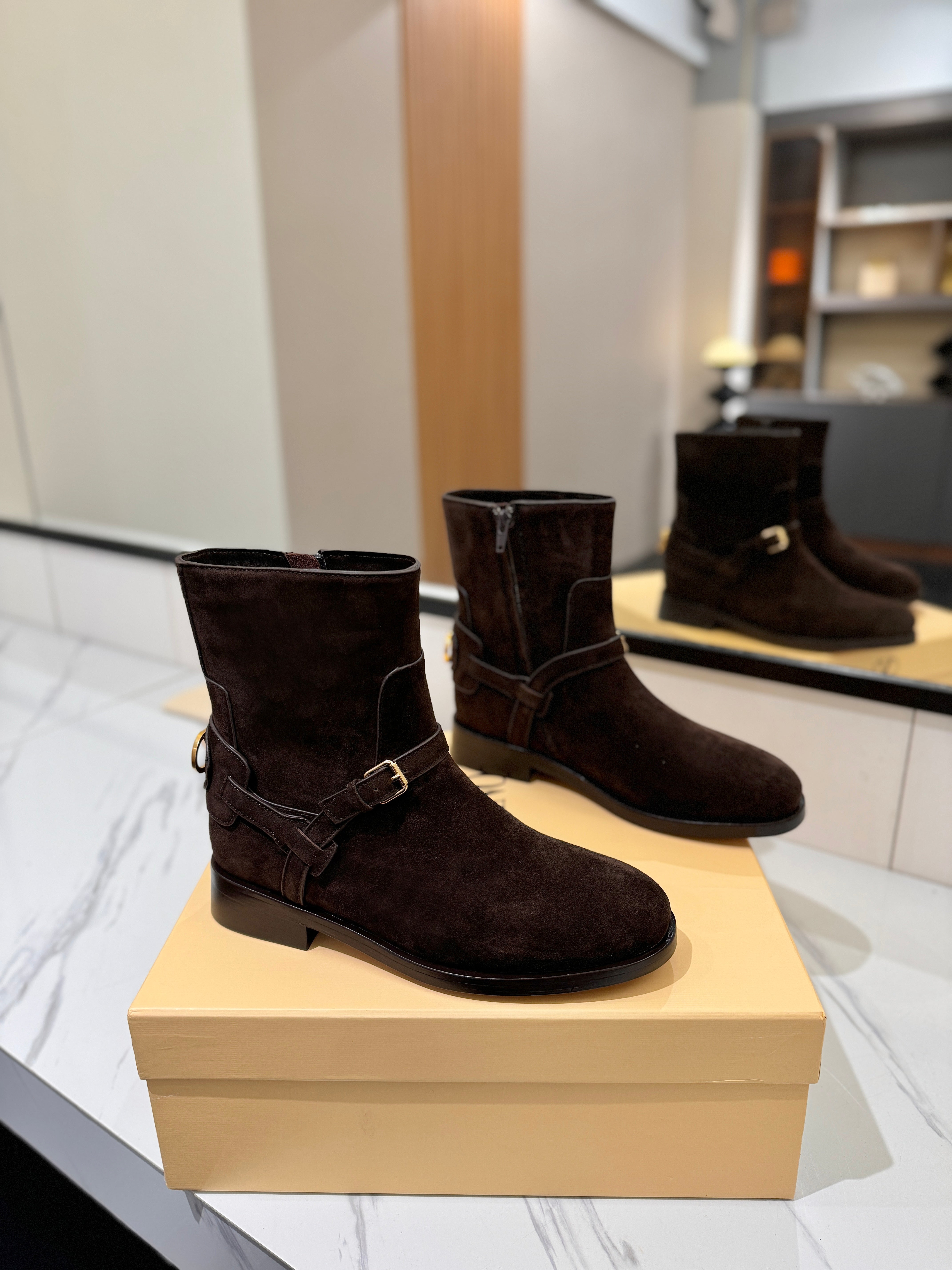 Valentino 2025 Pattie Boot Dark Brown Suede 560745