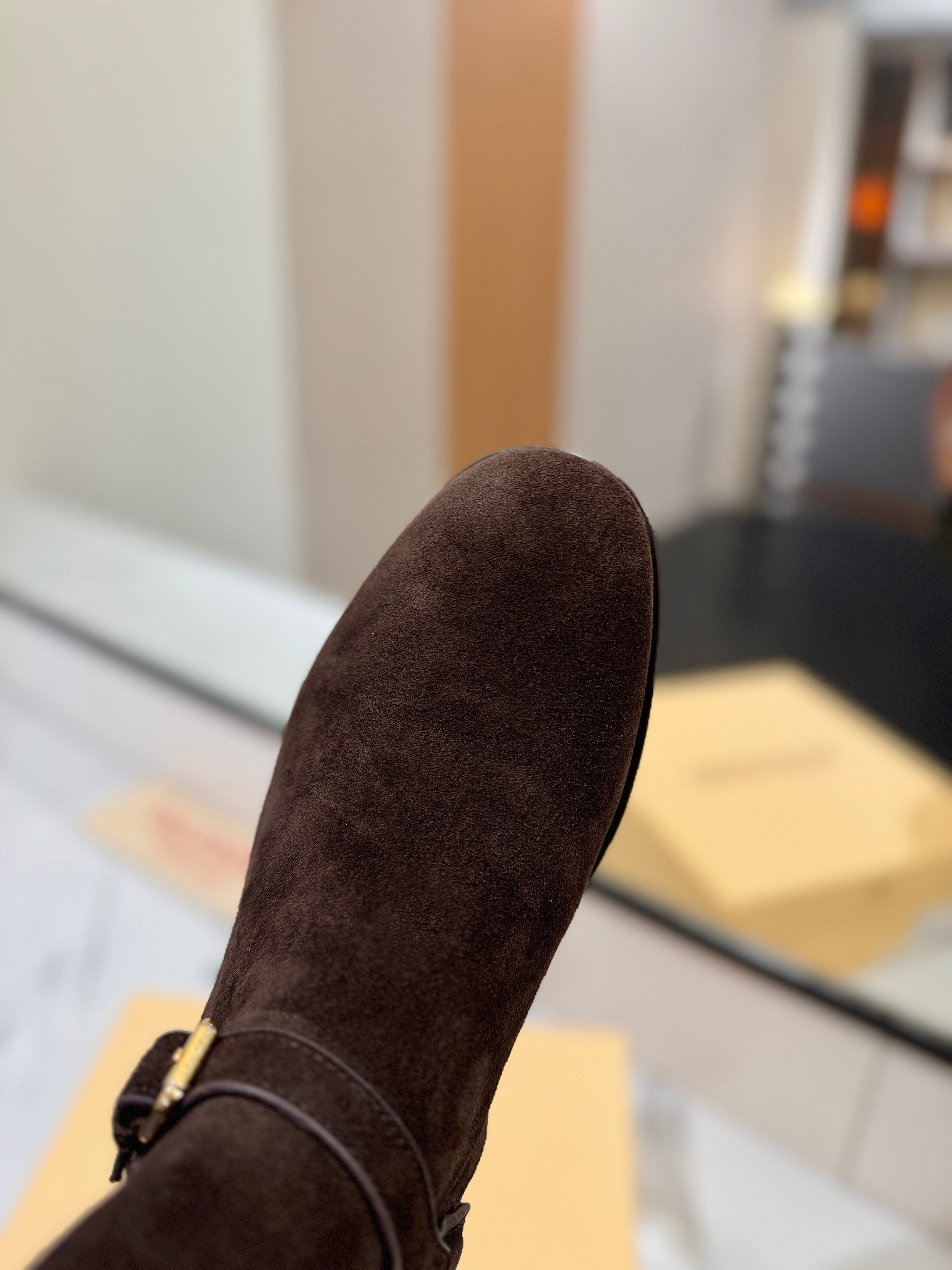 Valentino 2025 Pattie Boot Dark Brown Suede 560745