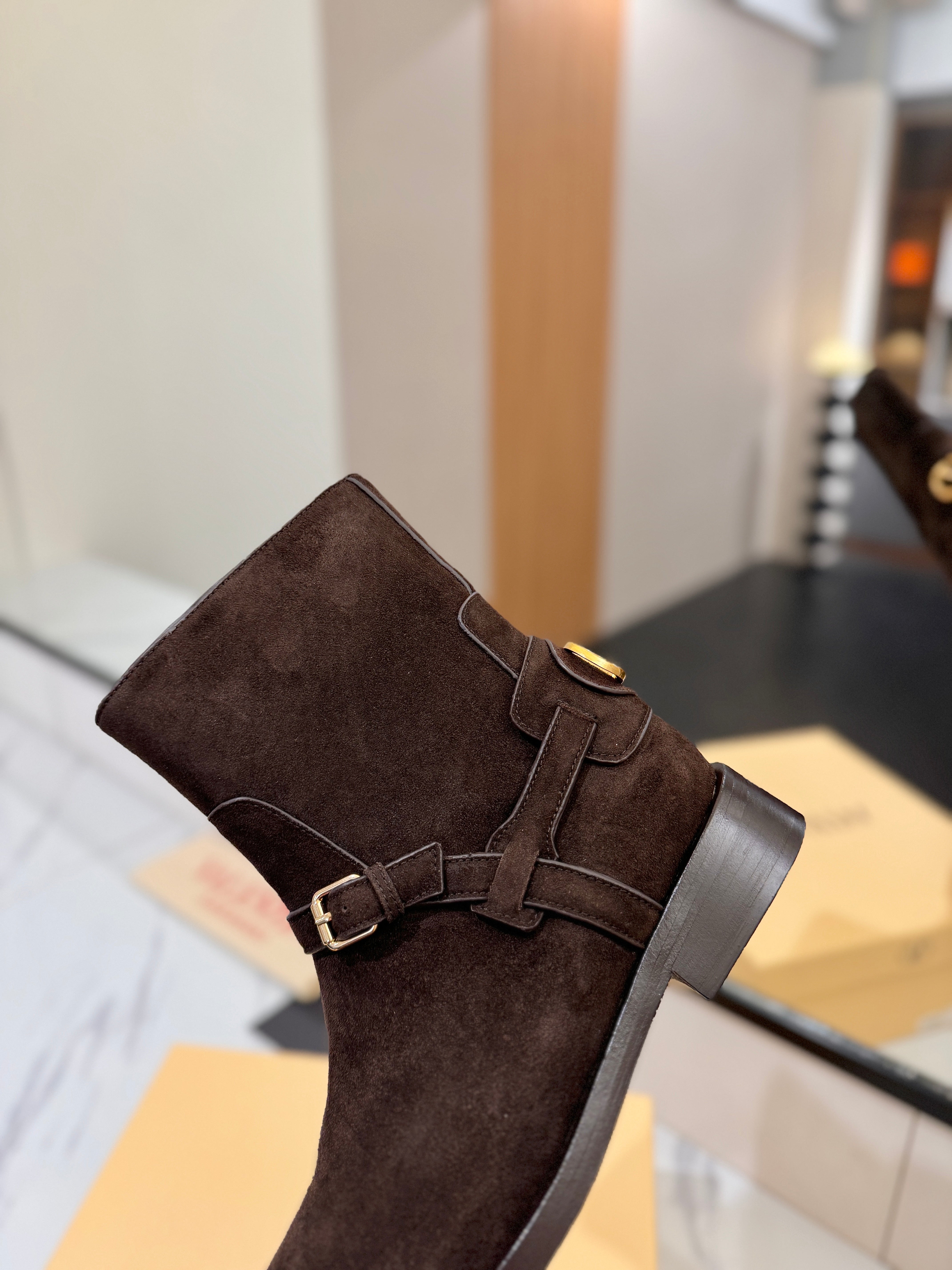 Valentino 2025 Pattie Boot Dark Brown Suede 560745