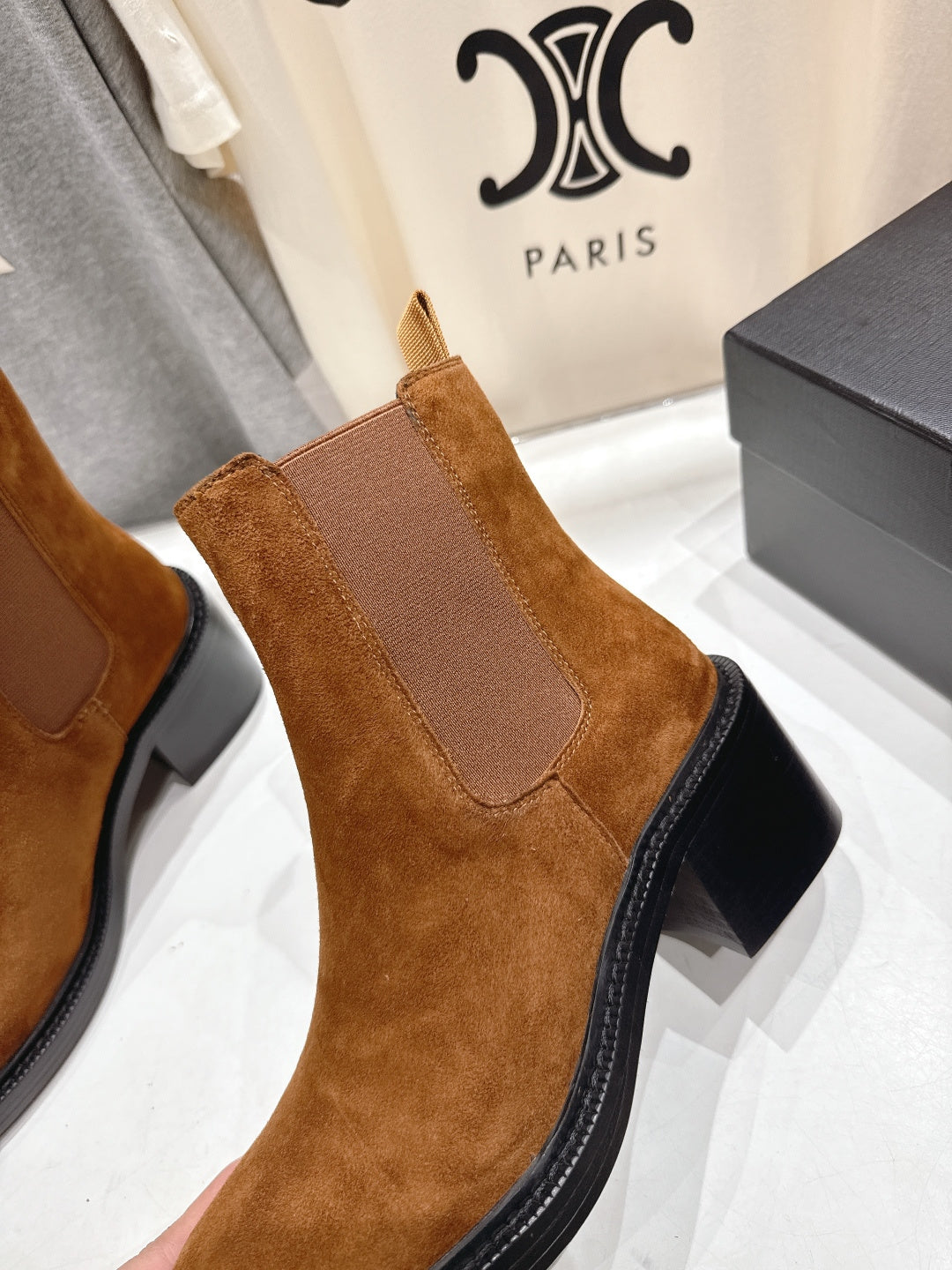 YSL 2025 Short Boot Brown Suede 567584