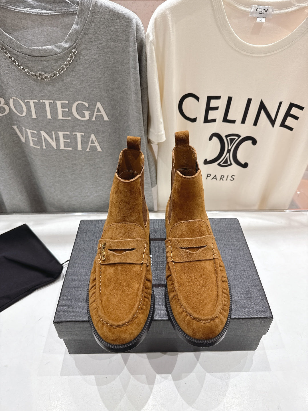 YSL 2025 High-top Loafer Tan Suede 567588