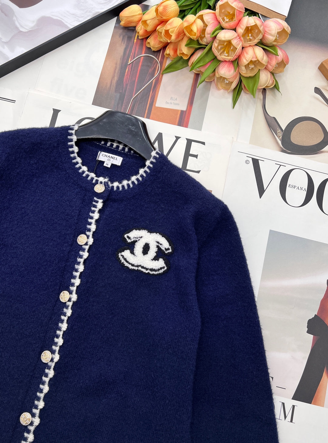 CC 26 Knit Cardigan Navy Blue Wool Cashmere 785151