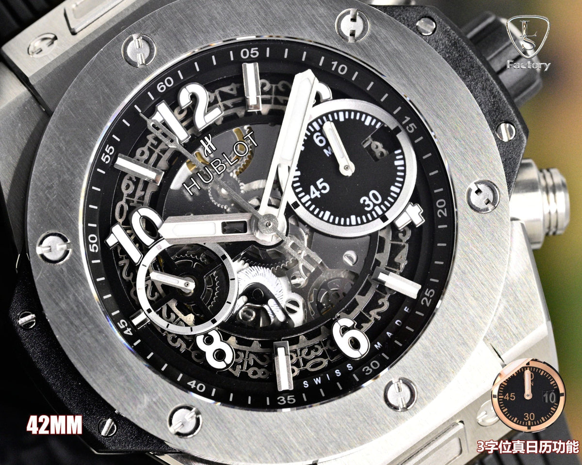 Hublot Big Bang Unico Titanium 42mm Watch with Black Rubber Strap