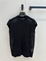 Hm 25 Short-sleeved Sweater Black Mesh Polyester
