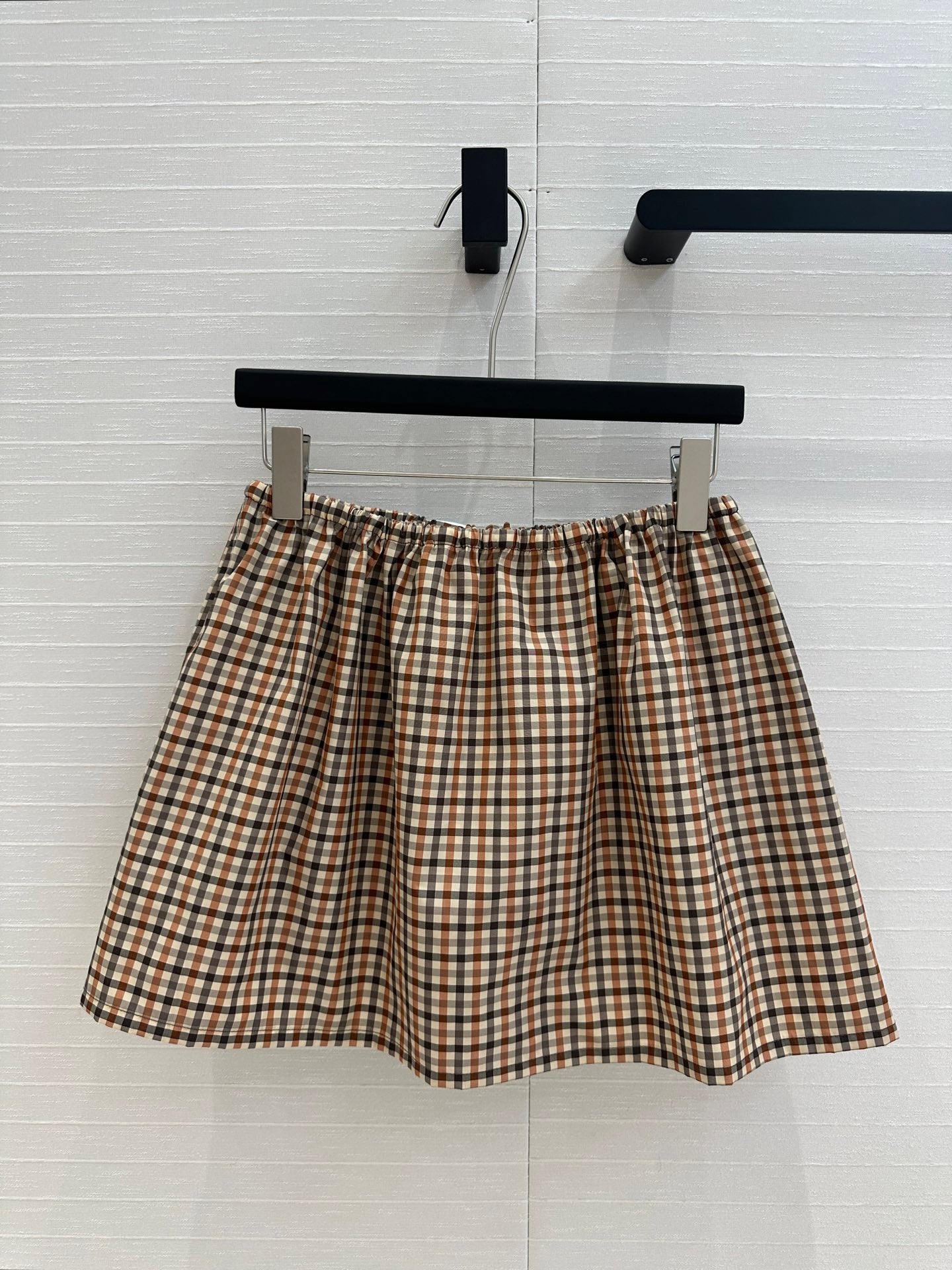 Miu Miu Puffy Mini Skirt Beige Brown Polyester