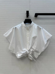 CD 25 Flying Sleeve Short Shirt White Cotton