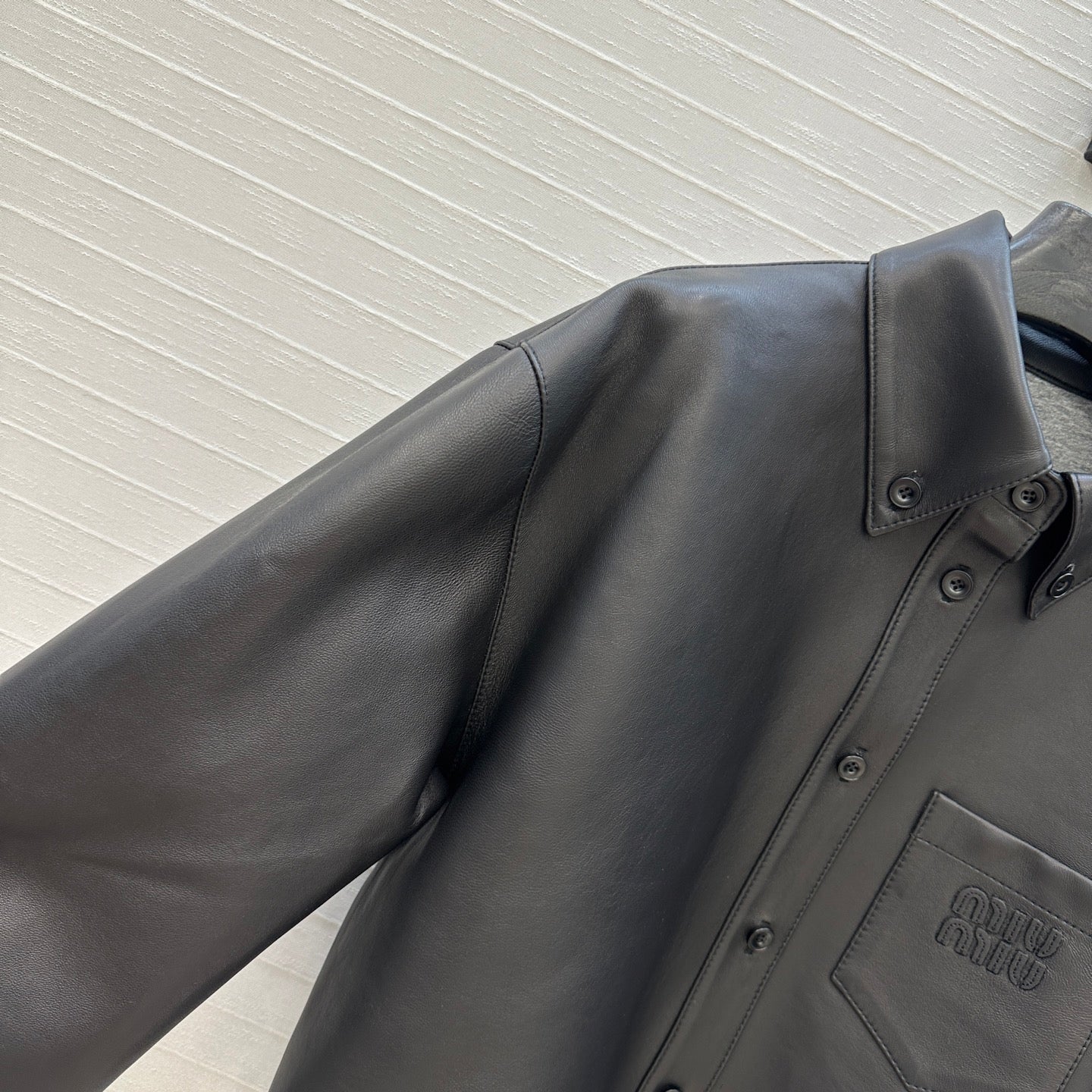 Miu Miu 25 Short Coat Black Lambskin