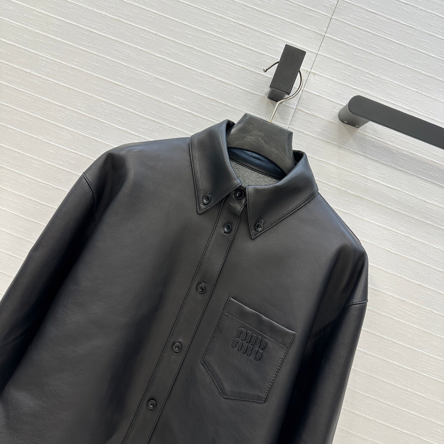 Miu Miu 25 Short Coat Black Lambskin