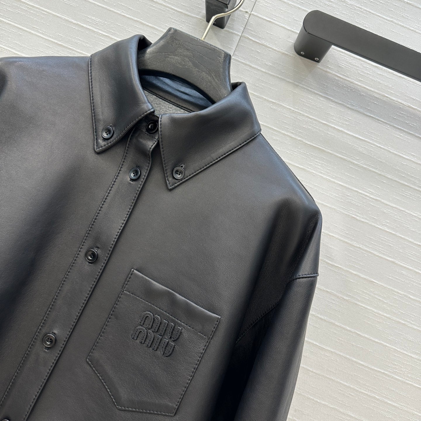 Miu Miu 25 Short Coat Black Lambskin