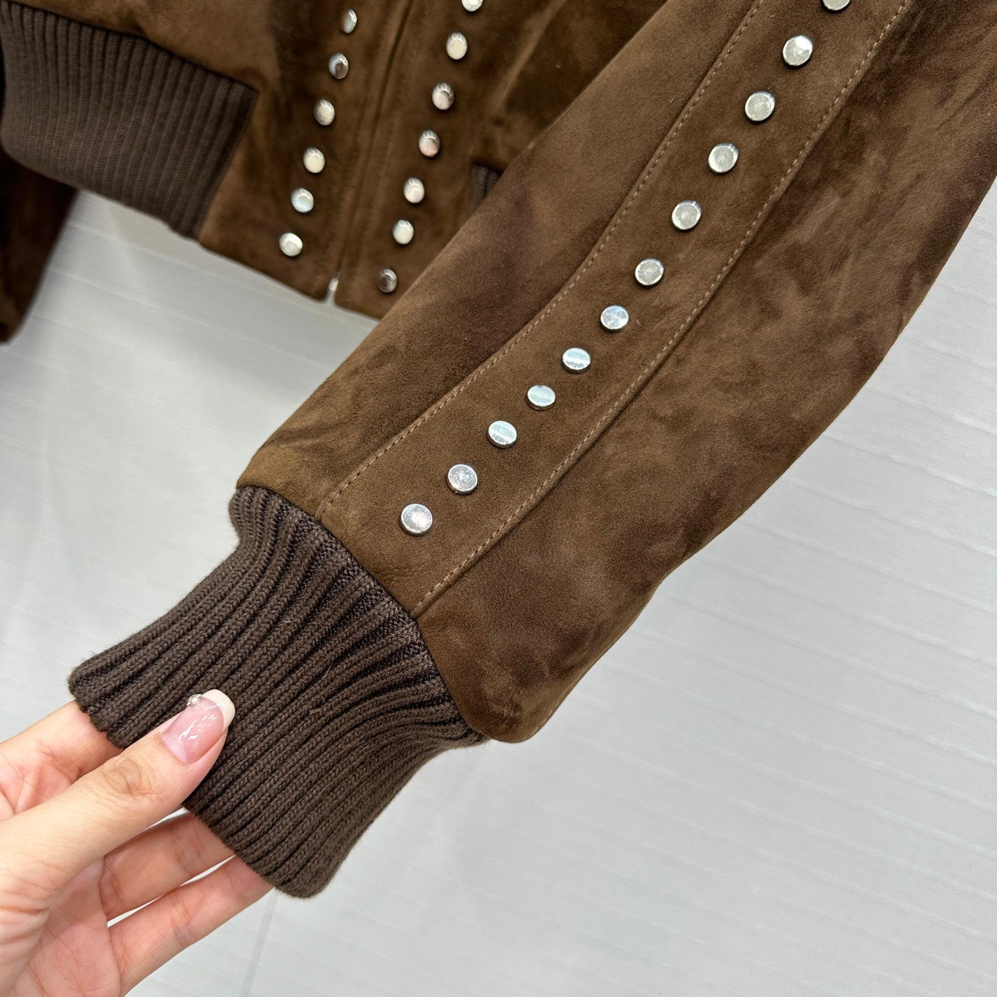 Loewe 25 Jacket Earth Brown Lambskin And Suede