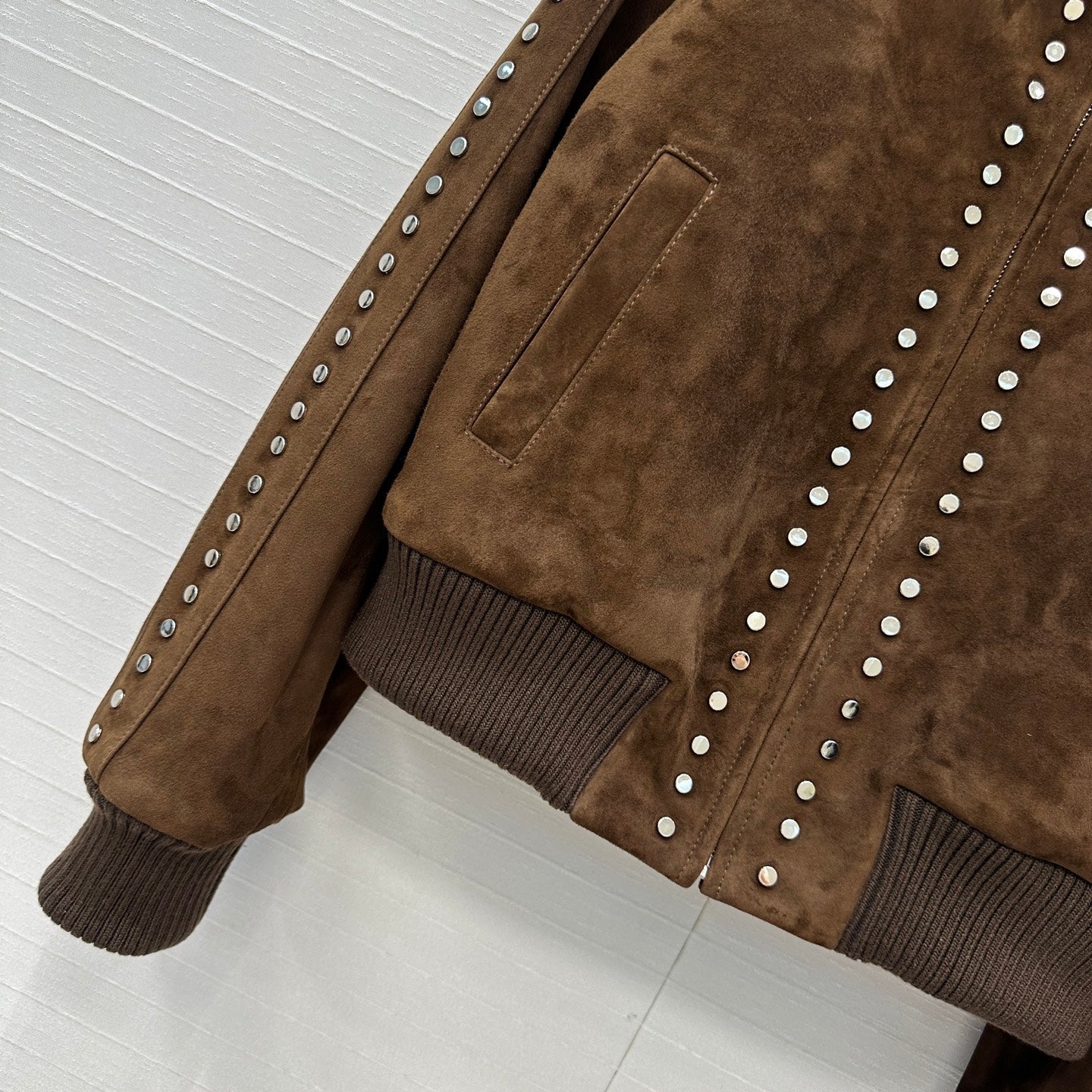 Loewe 25 Jacket Earth Brown Lambskin And Suede