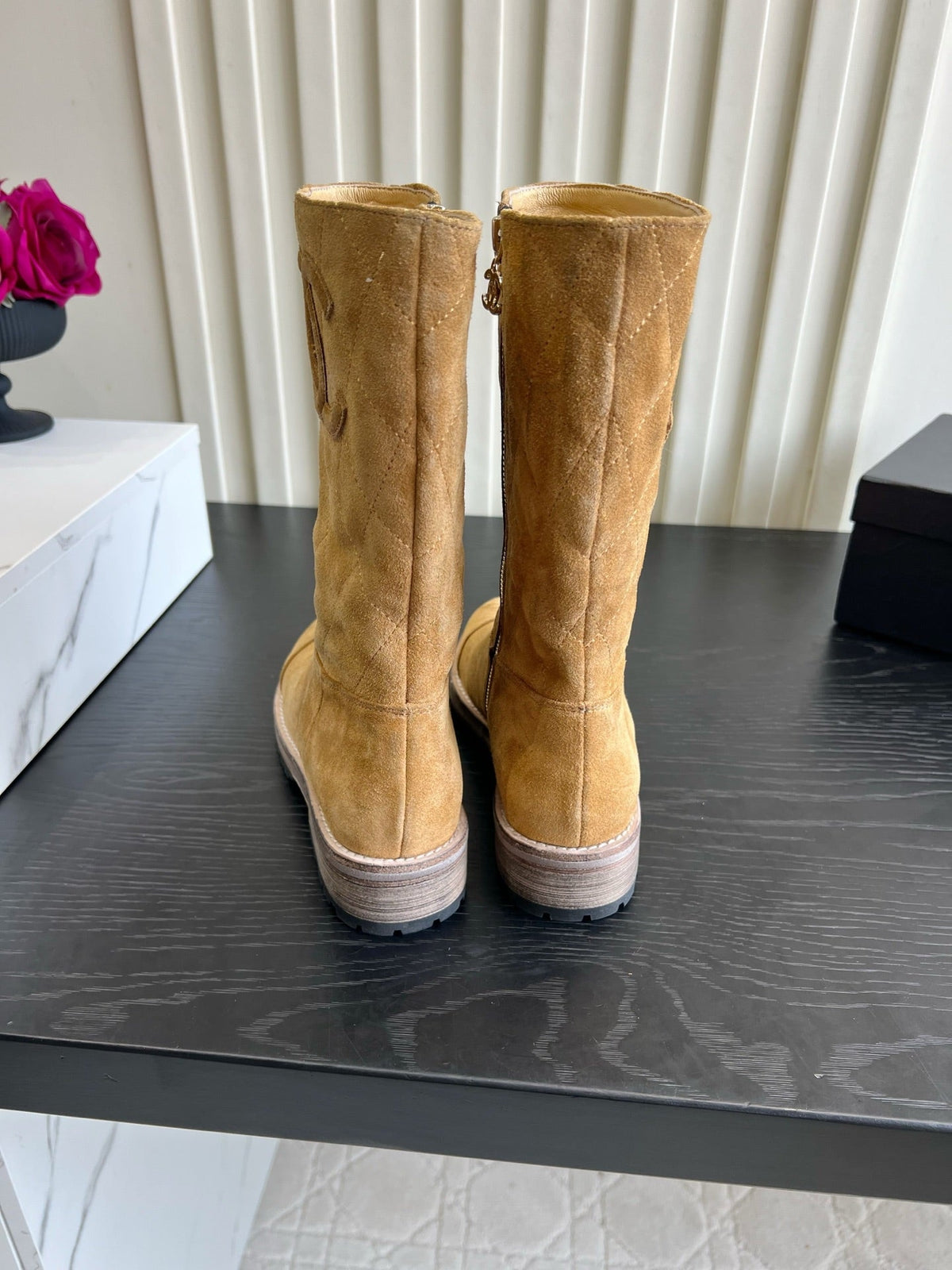 Chanel 2026 Quilted Boots Suede Cowhide 977207