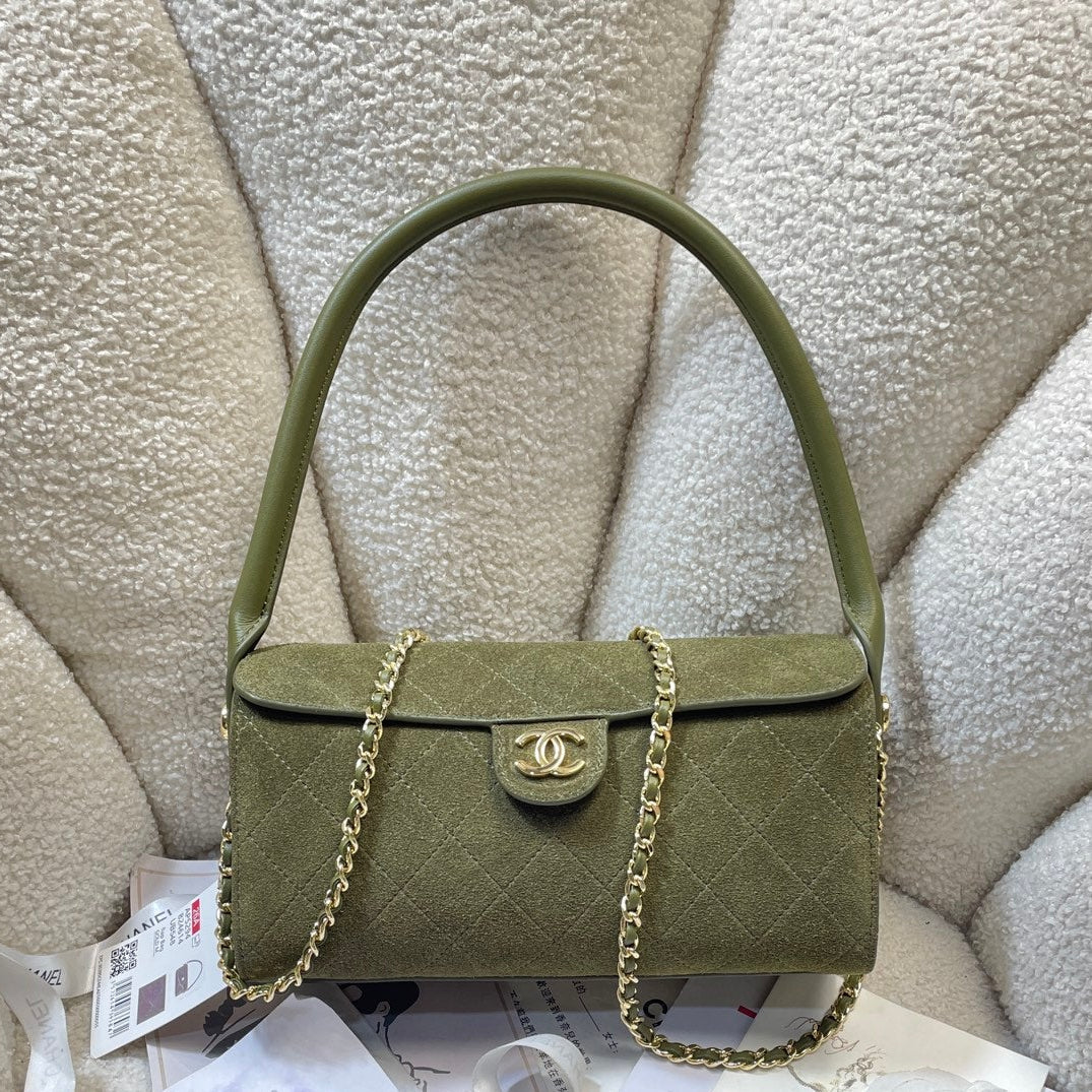 Chane 2026 Clutch With Chain 23cm Suede Leather 378585