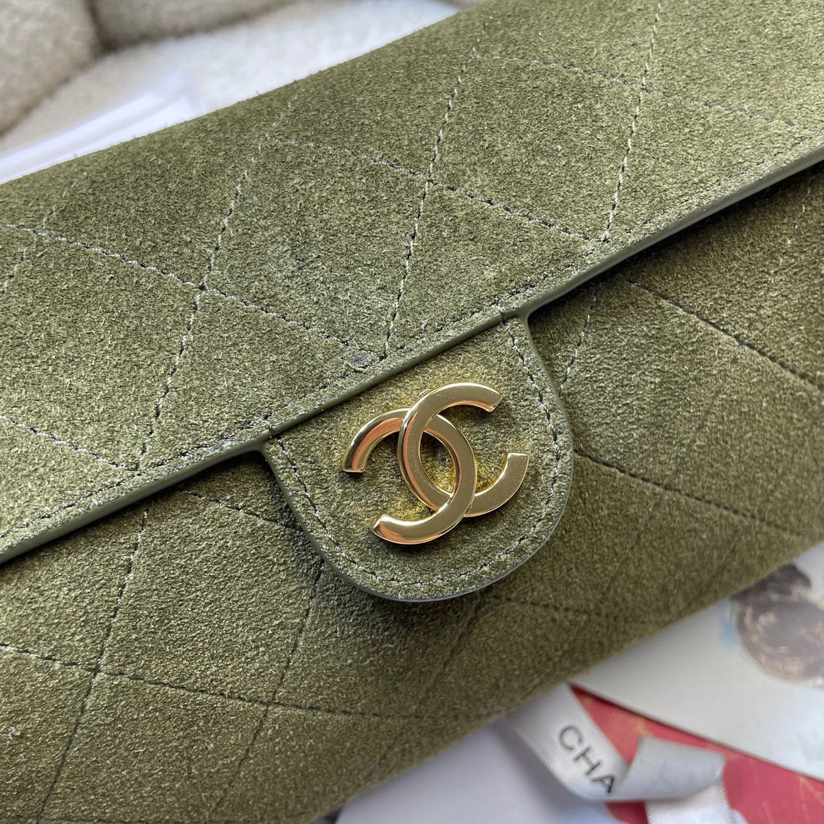 Chane 2026 Clutch With Chain 23cm Suede Leather 378585