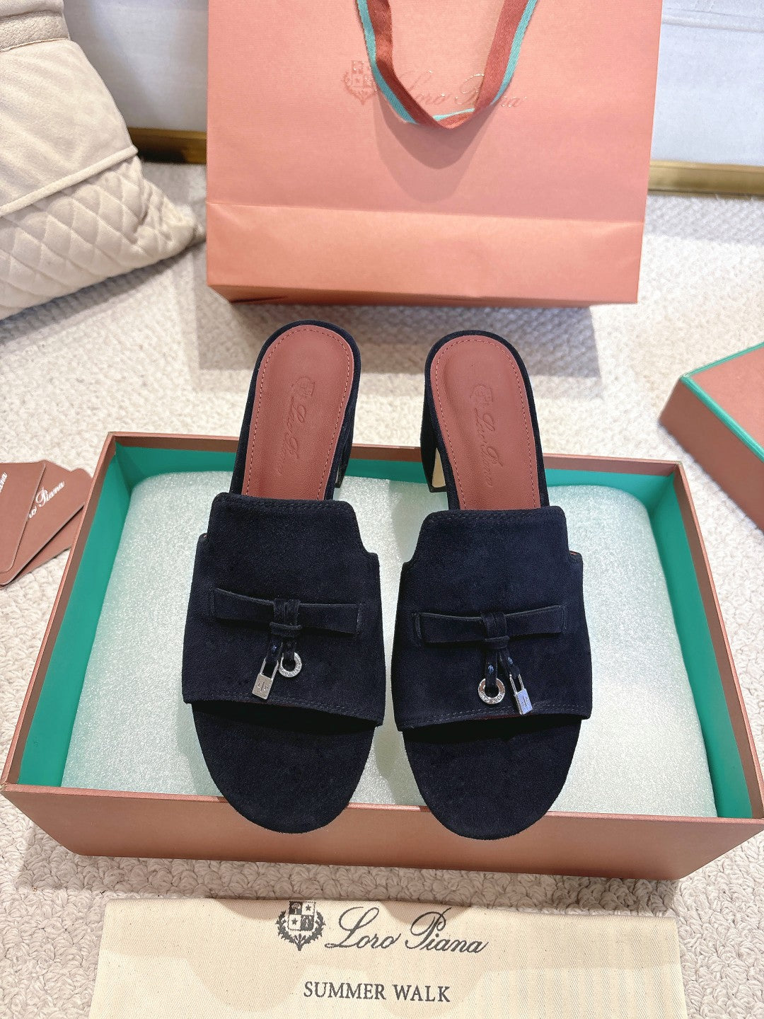 LP 25 Summer Charm Sandal 55 Navy Blue Suede