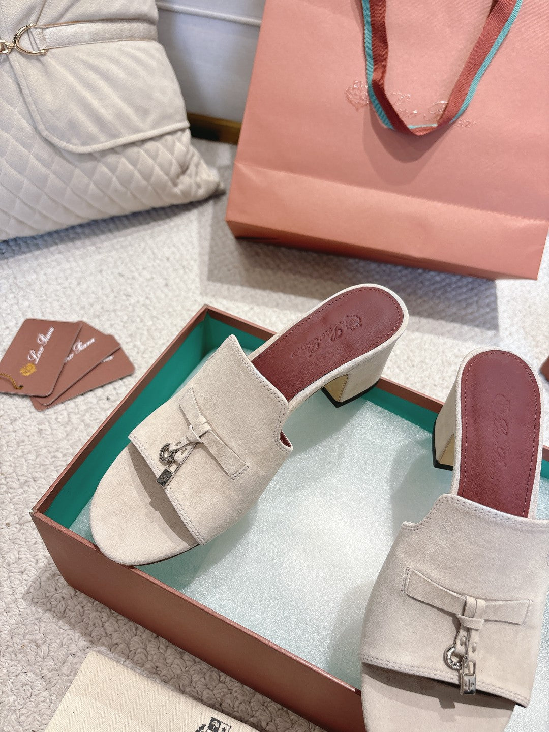 LP 25C Summer Charms Mules 55MM Earthy Gray Suede 215028