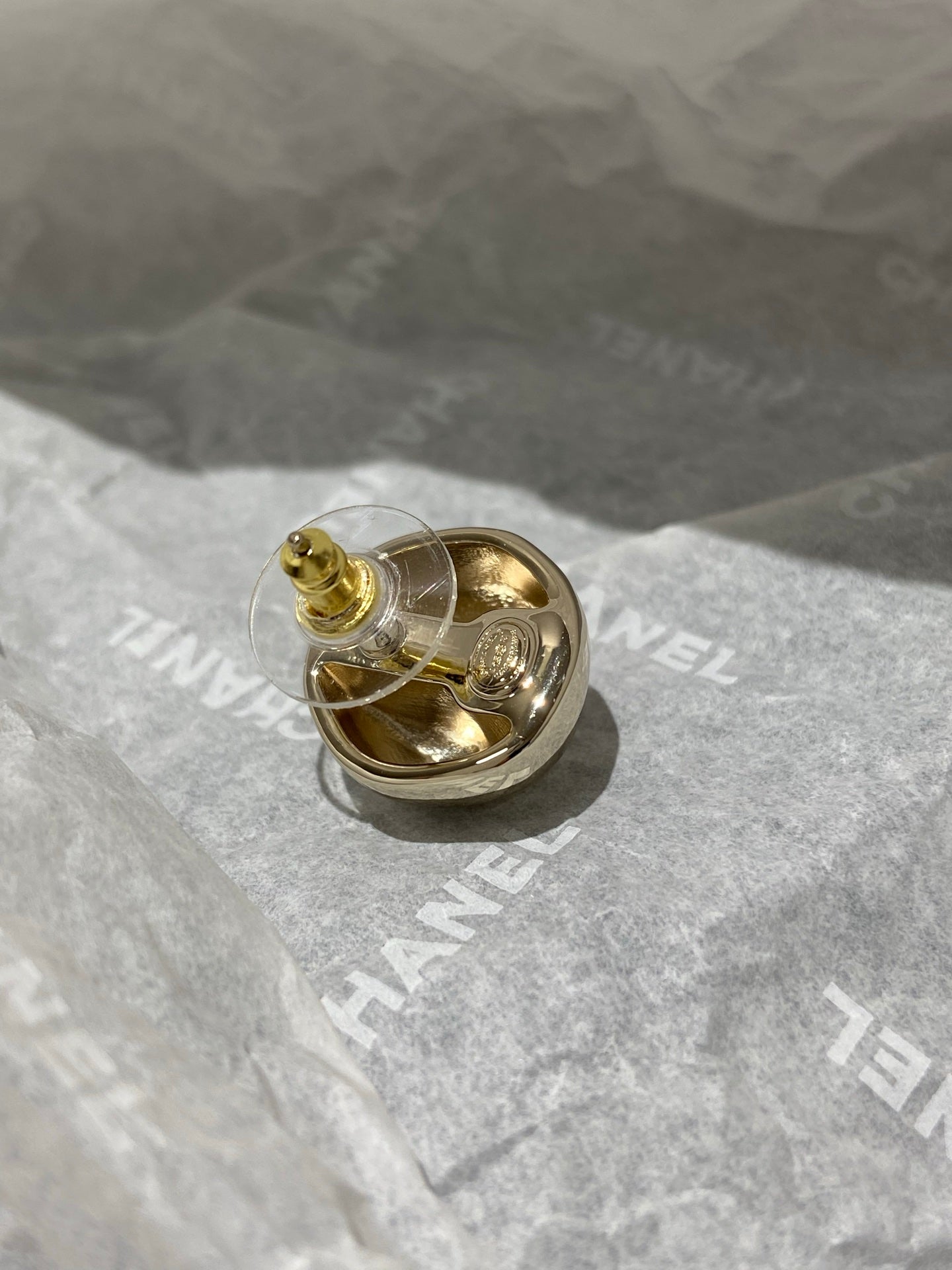 CC Sphere Stud Gold Double C Earrings