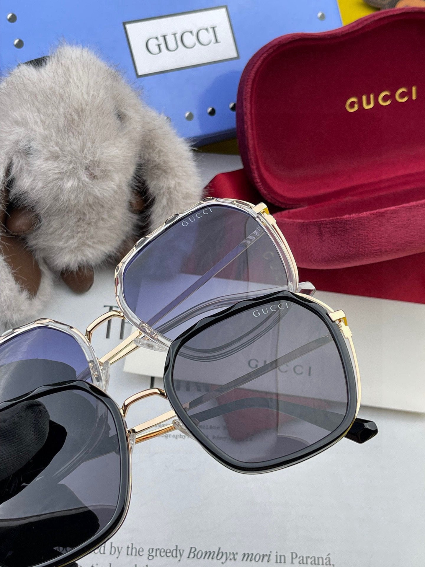 SQUARE FRAME SUNGLASSES G6581 IN ACETATE AND METAL