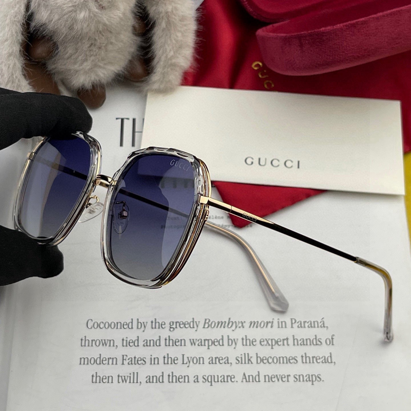 SQUARE FRAME SUNGLASSES G6581 IN ACETATE AND METAL