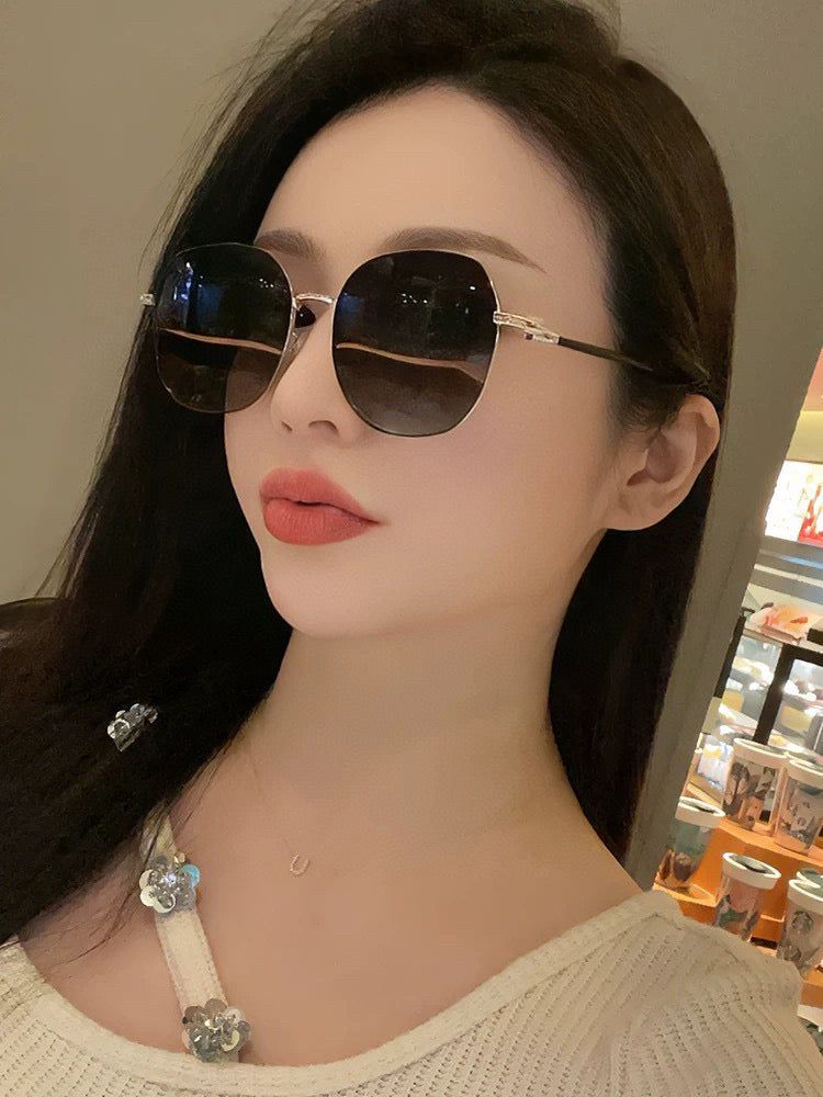 OVERSIZED ROUND FRAME SUNGLASSES G4639 IN METAL