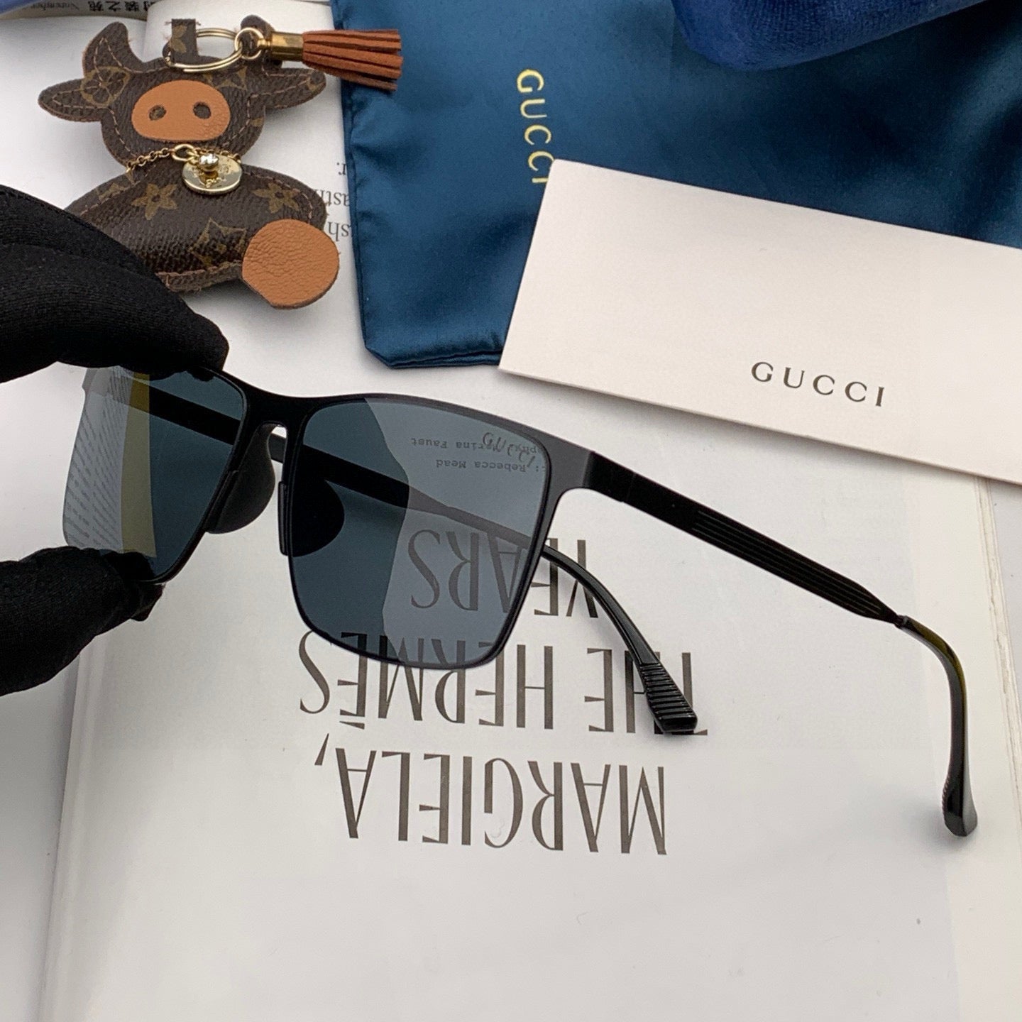 RECTANGULAR FRAME SUNGLASSES G2805 IN METAL