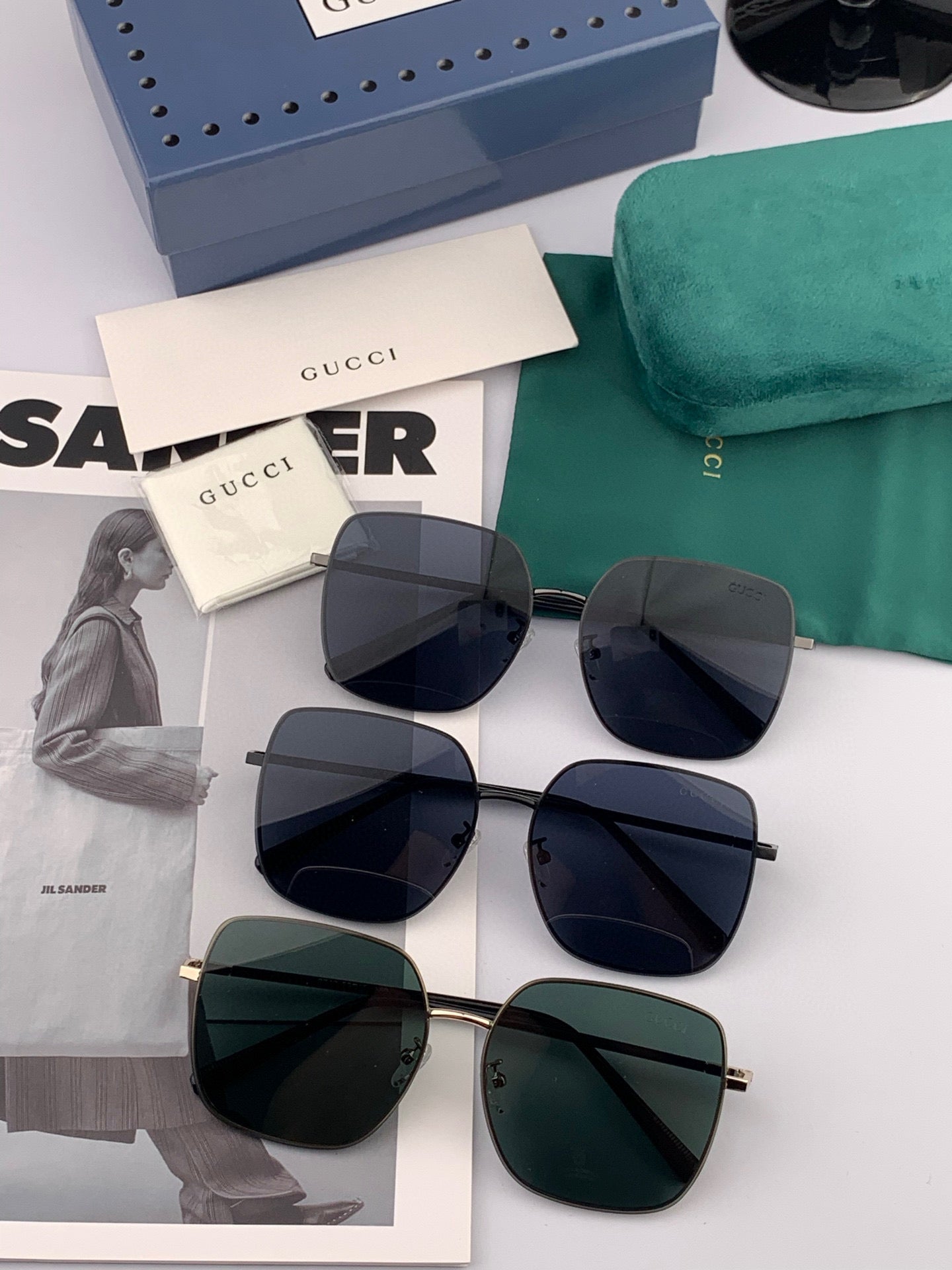 SQUARE FRAME SUNGLASSES G2374 IN METAL