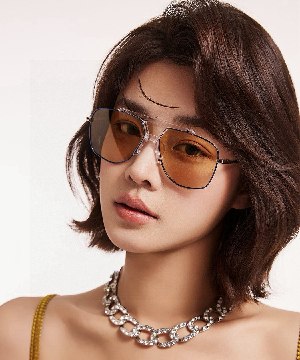 LOW NOSE BRIDGE FIT SUNGLASSES G9314 IN METAL AND ACETATE