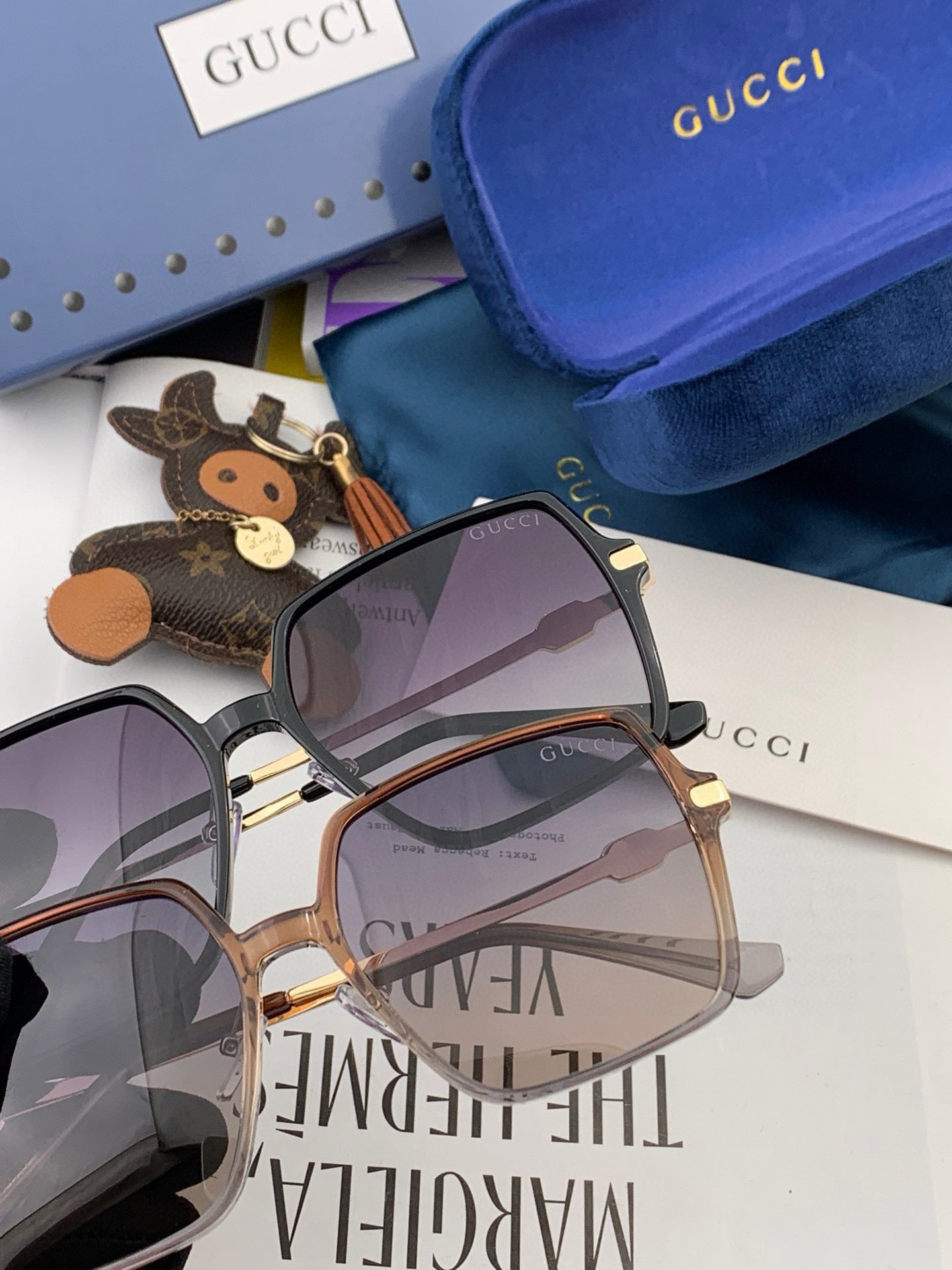 OVERSIZED SQUARE FRAME SUNGLASSES G1307 IN ACETATE AND METAL