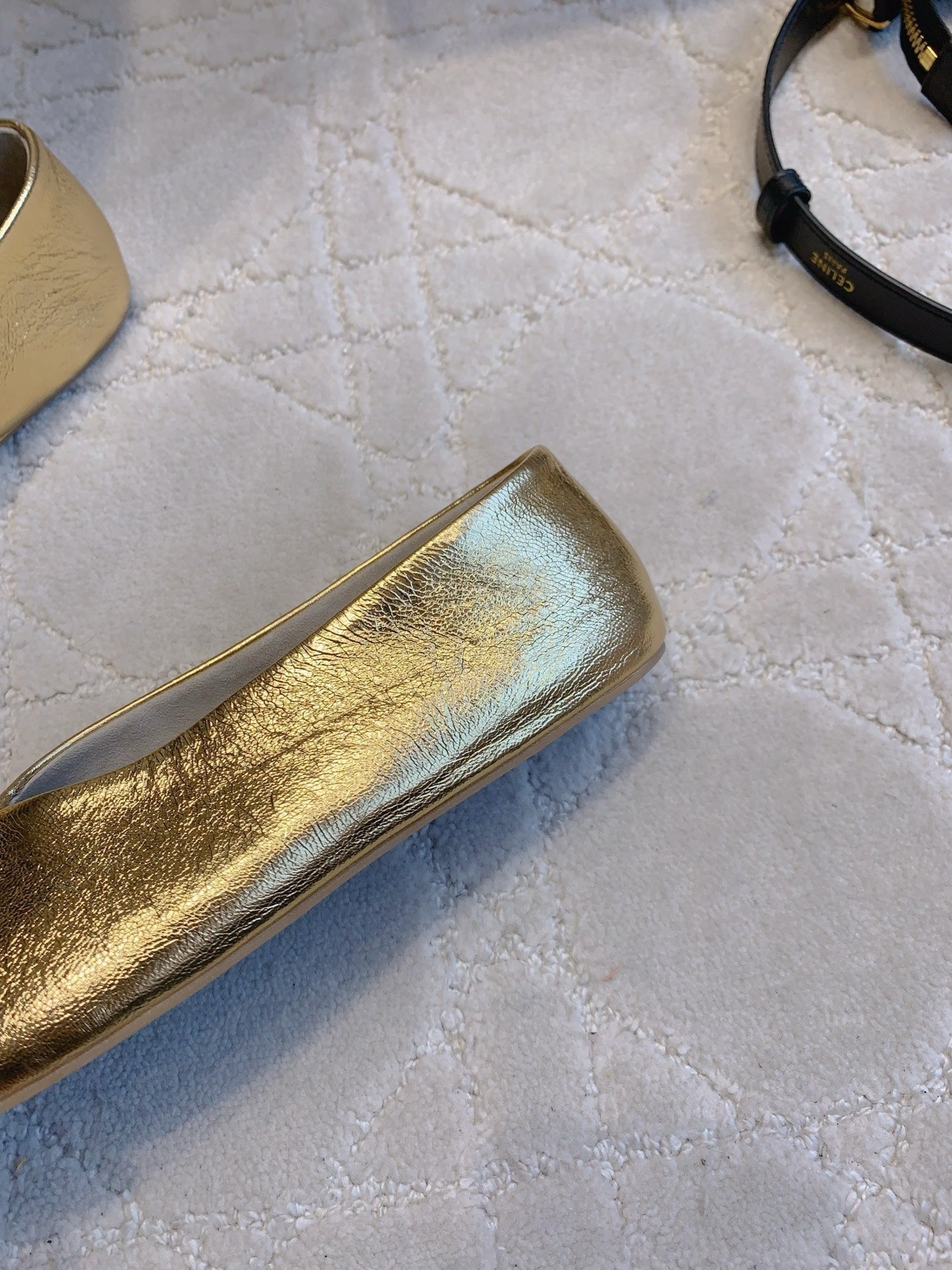 The Row 2025 Ballet Flat Gold Sheepskin 557425