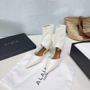 Alaia's new fall/winter ankle boots white sheepskin 388515