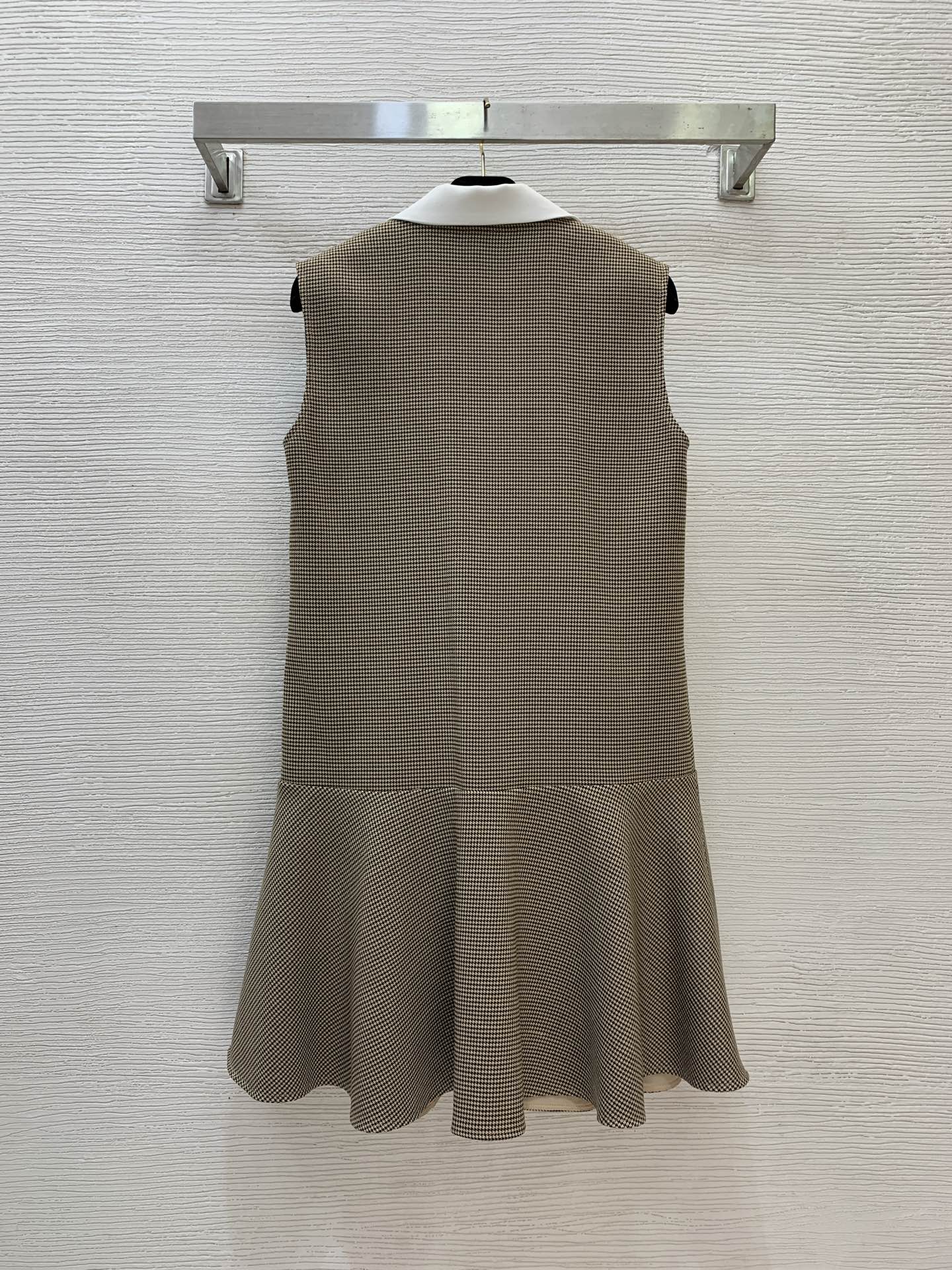 Miumiu 2026 Polo Mini Dress Beige Wool Blend Fabric 420341