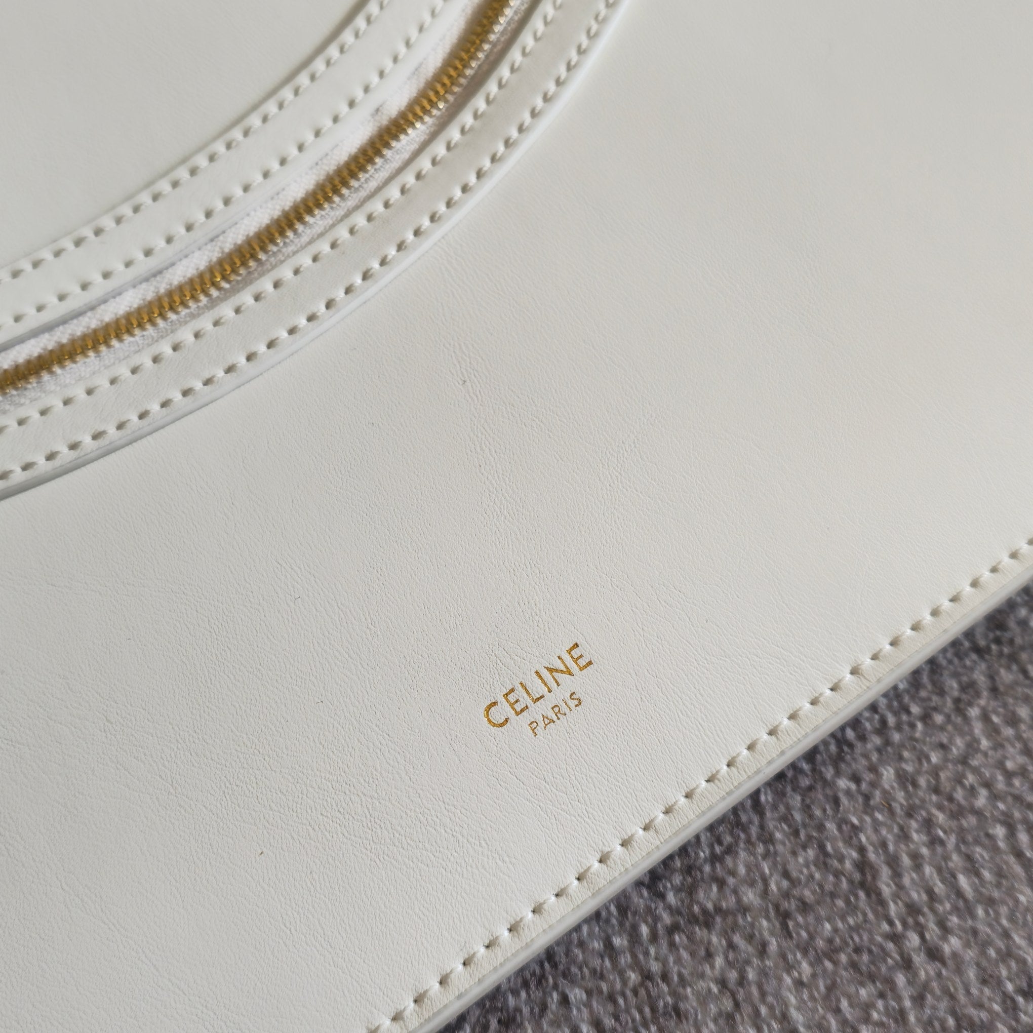 Celine 2026 Flat Cabas New Luggage Bag White Calfskin 276203