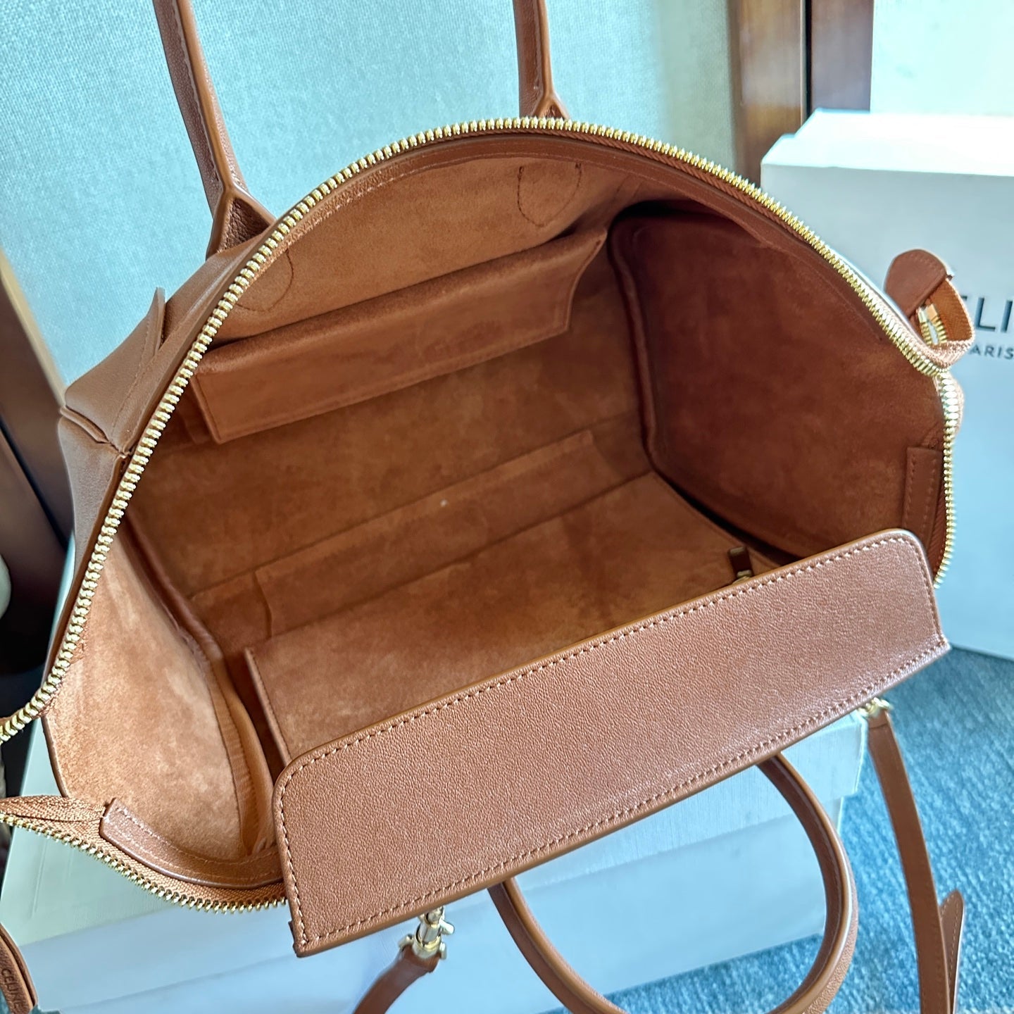 Celine 2026 Luggage Brown Shiny Lambskin 276250