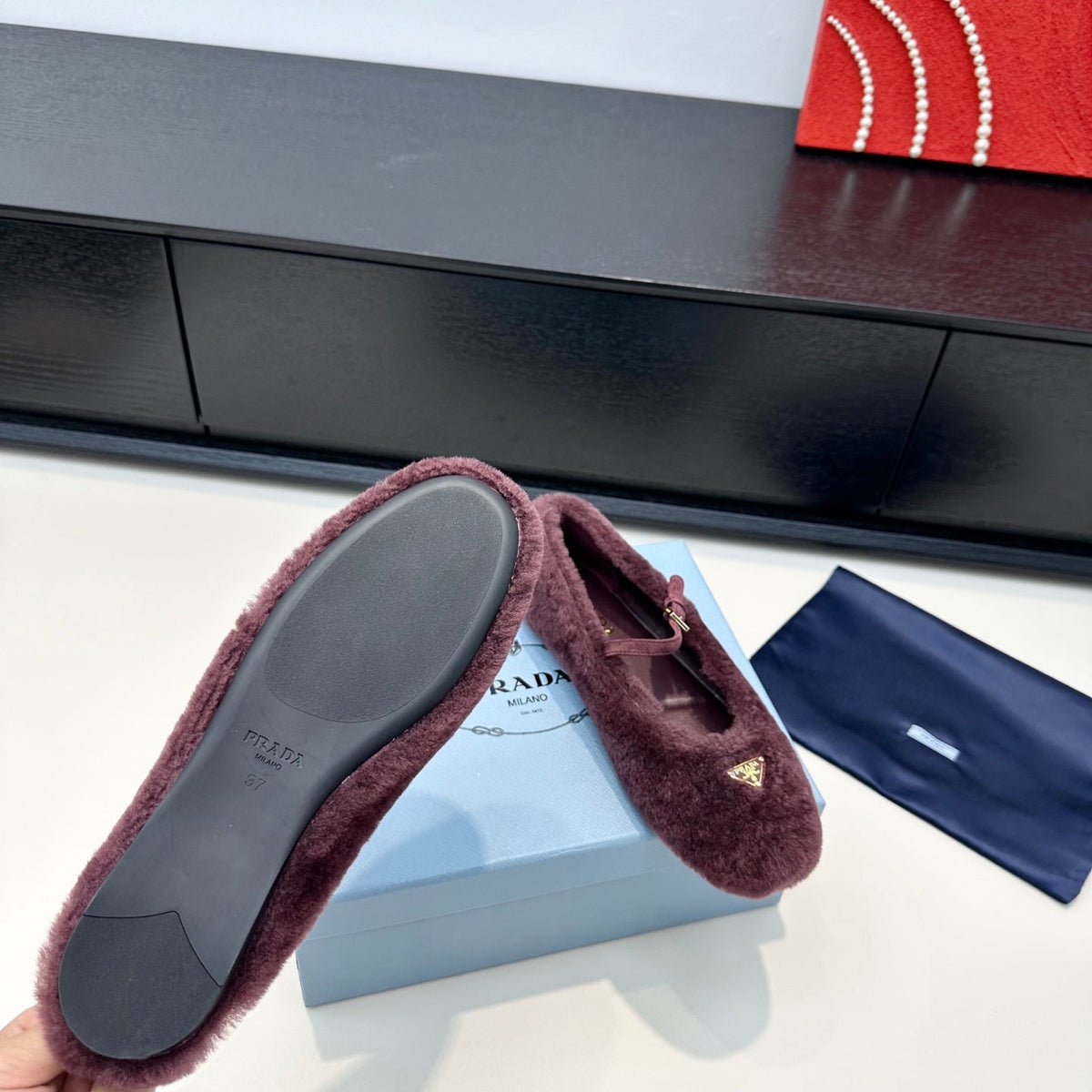 Prada 2026 Ballet Flat Wool 149590