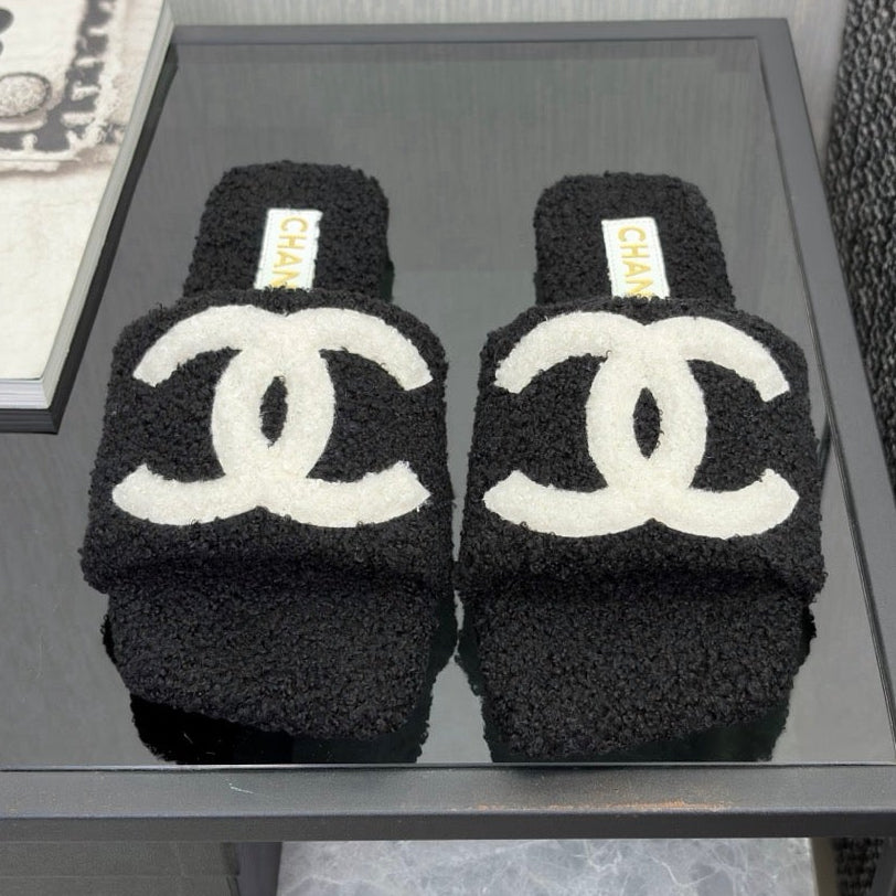 Chanel 2026 Square Toe Sandals Wool 128086