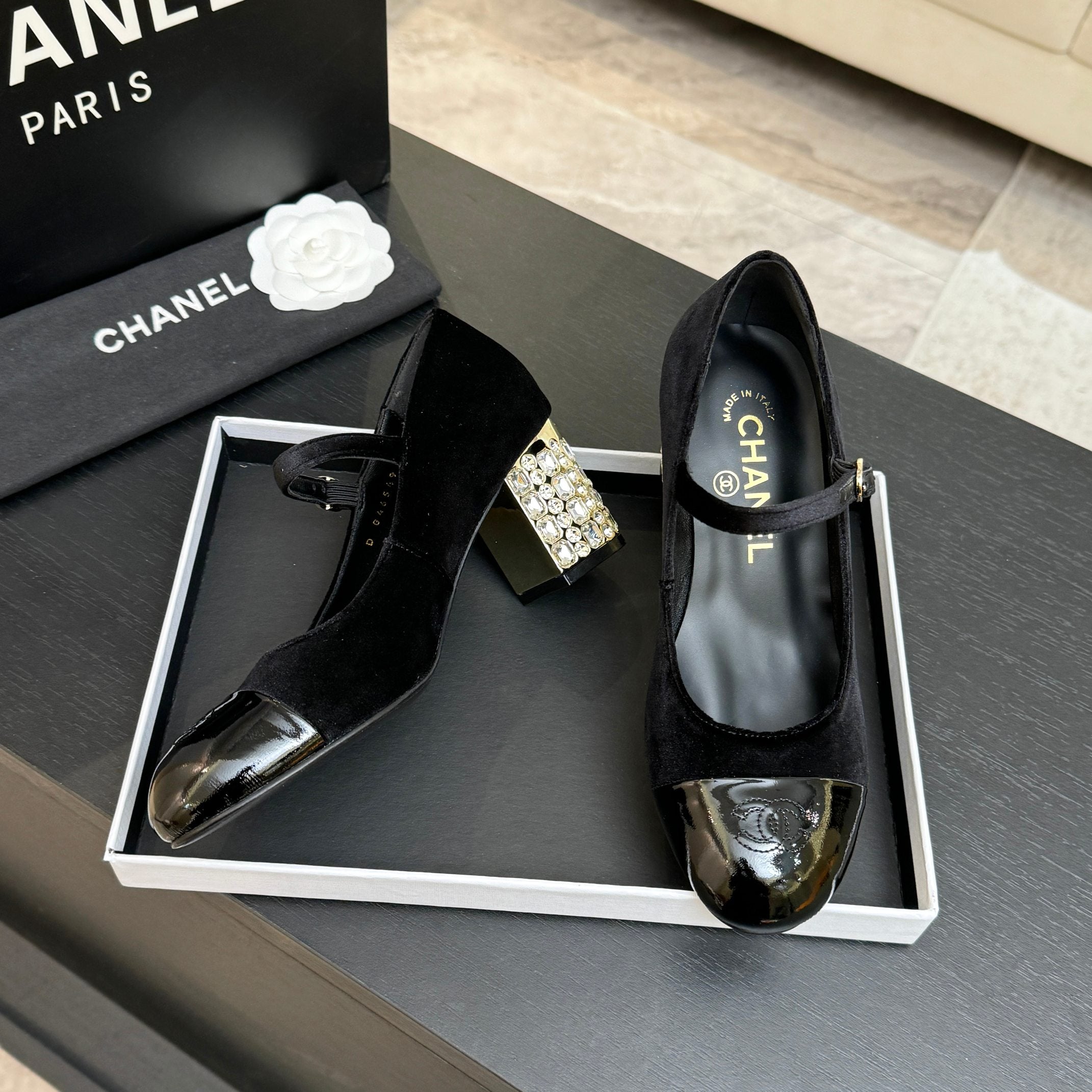 CC 2026 Mary Jane 65 Black Velvet Leather 700642