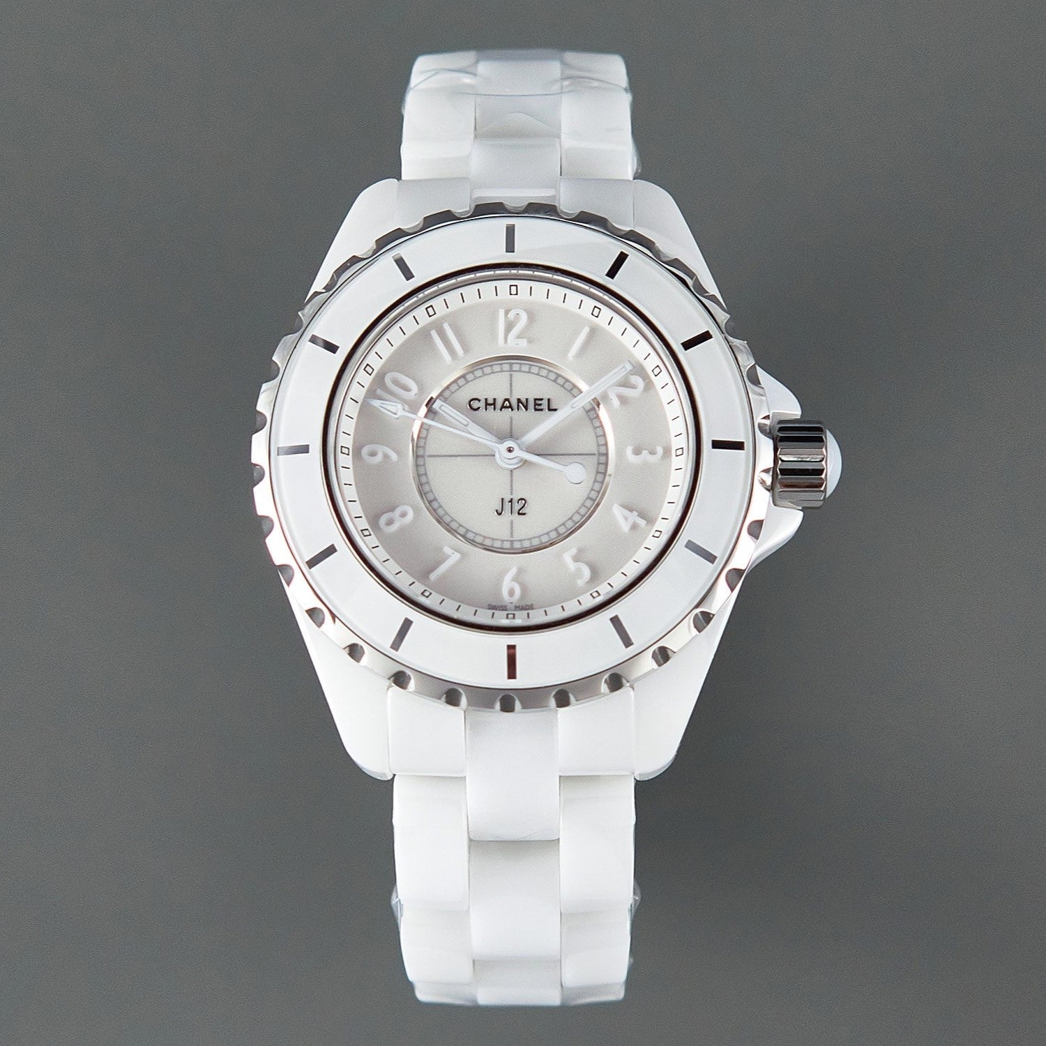 J12 Quartz White Ceramic White Numerals White Dial