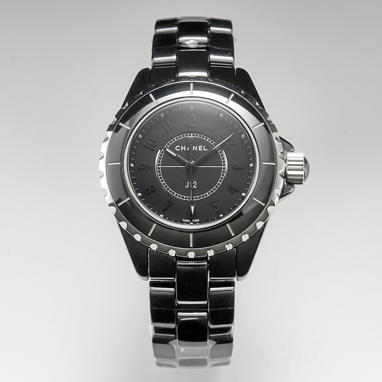 J12 Quartz Black Ceramic Black Numerals Black Dial