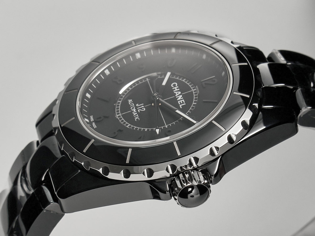 J12 Automatic Black Ceramic Black Numerals Black Dial Black Steel Hands