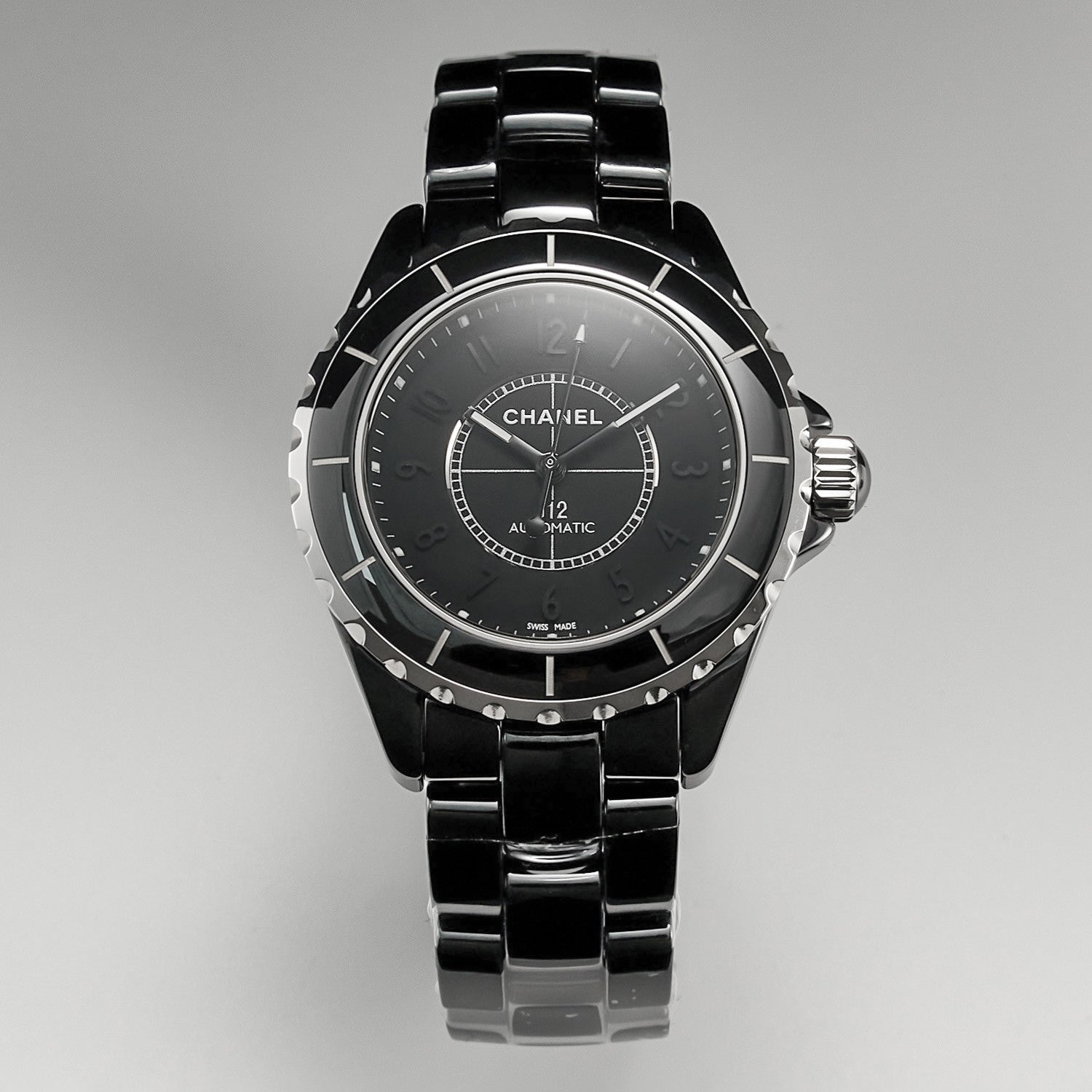J12 Automatic Black Ceramic Black Numerals Black Dial Black Steel Hands