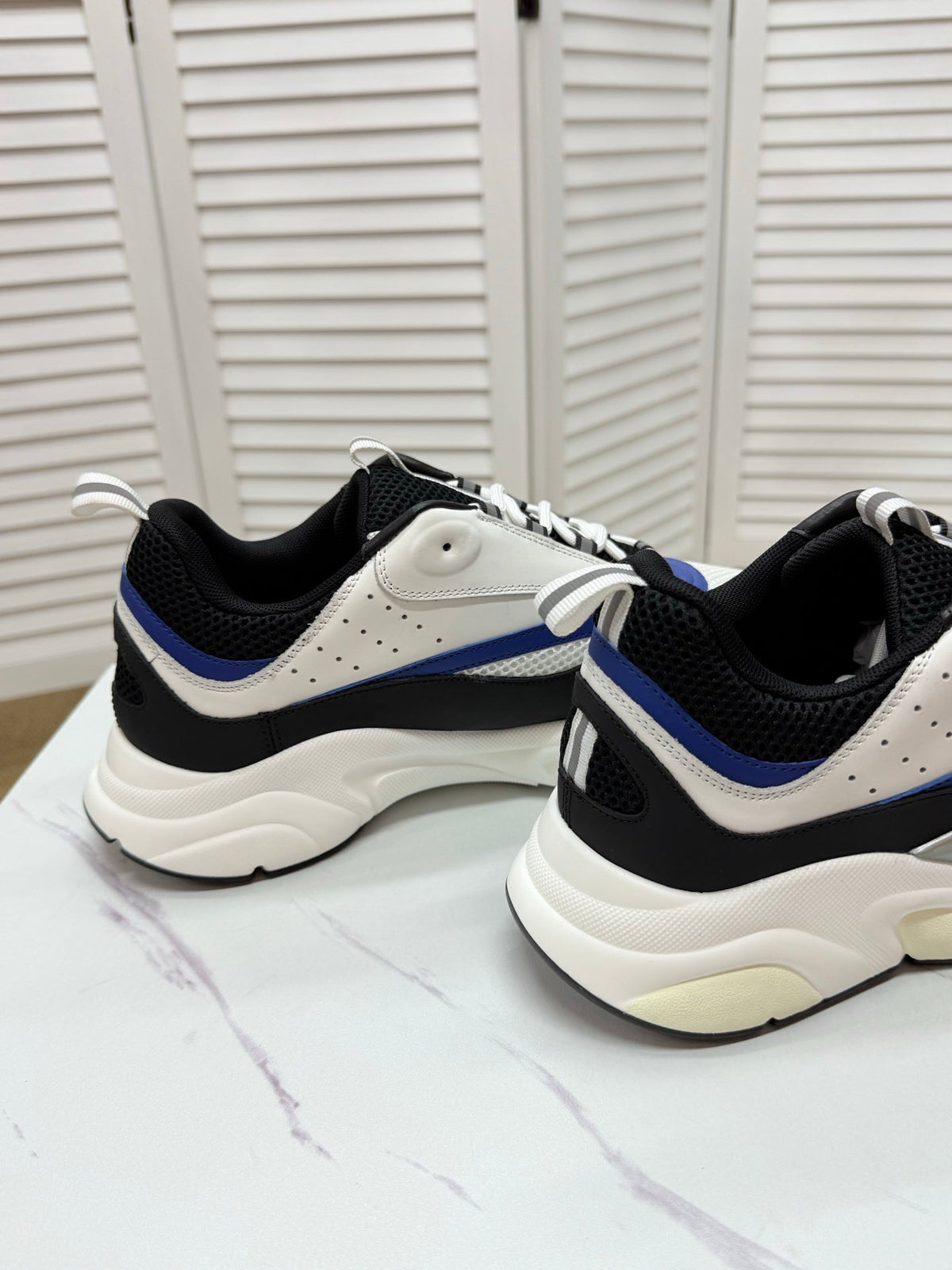 CD B22 Sneaker White-black Mesh Calfskin 648066