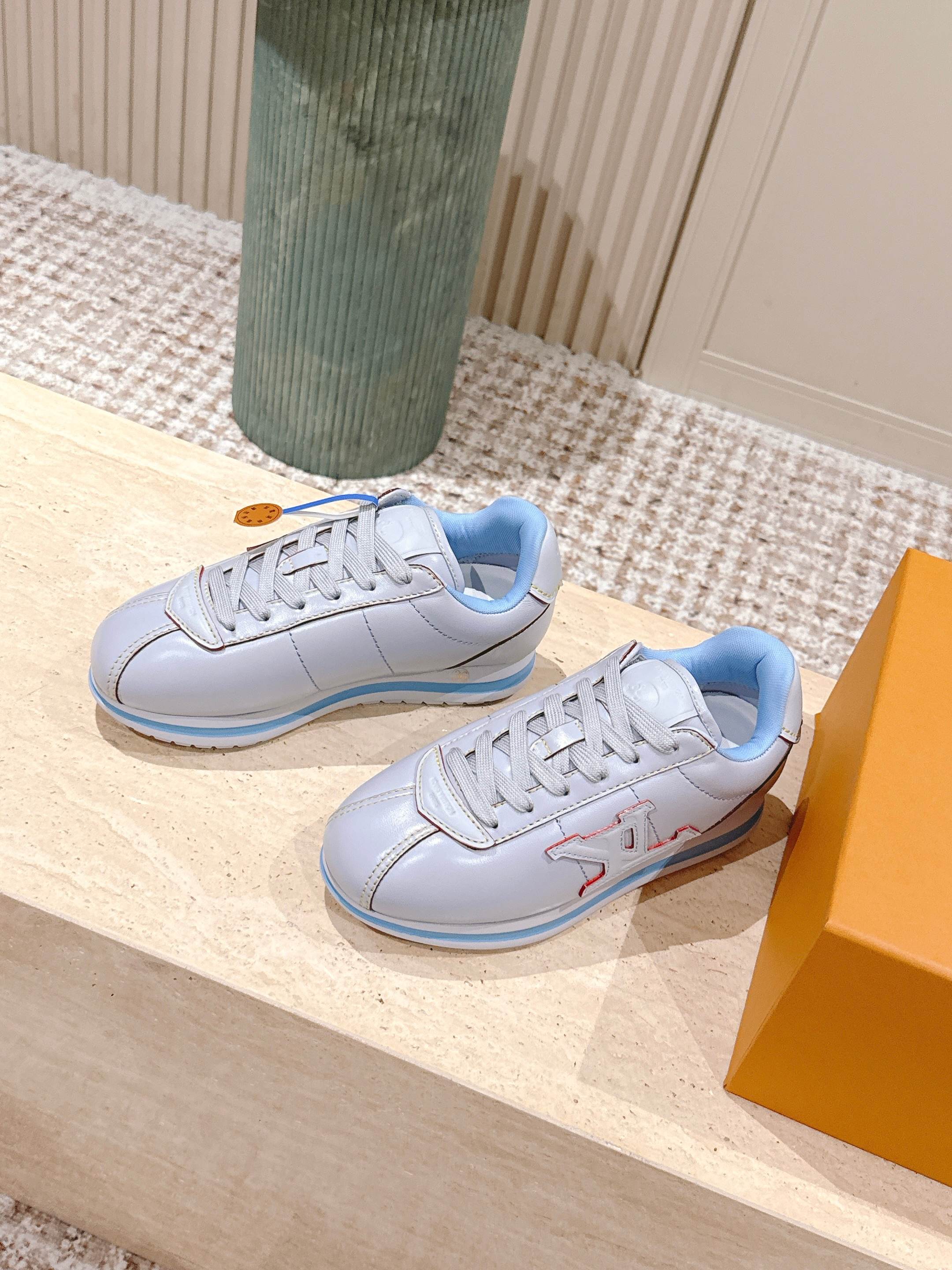 LV 25 Buttersoft Sneakers Baby Blue Calfskin 576988