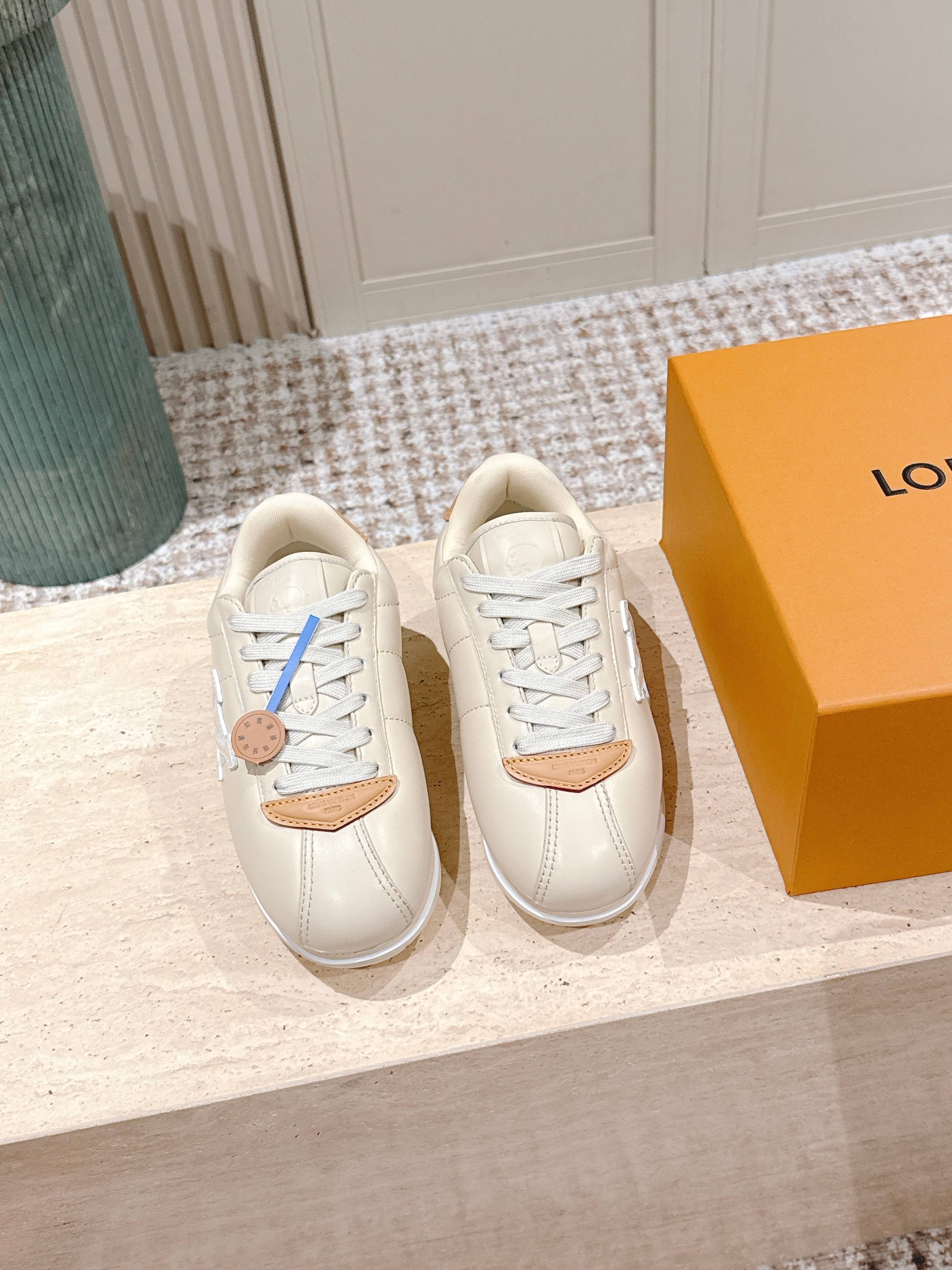 LV 25 Buttersoft Sneakers Cream Calfskin 576991