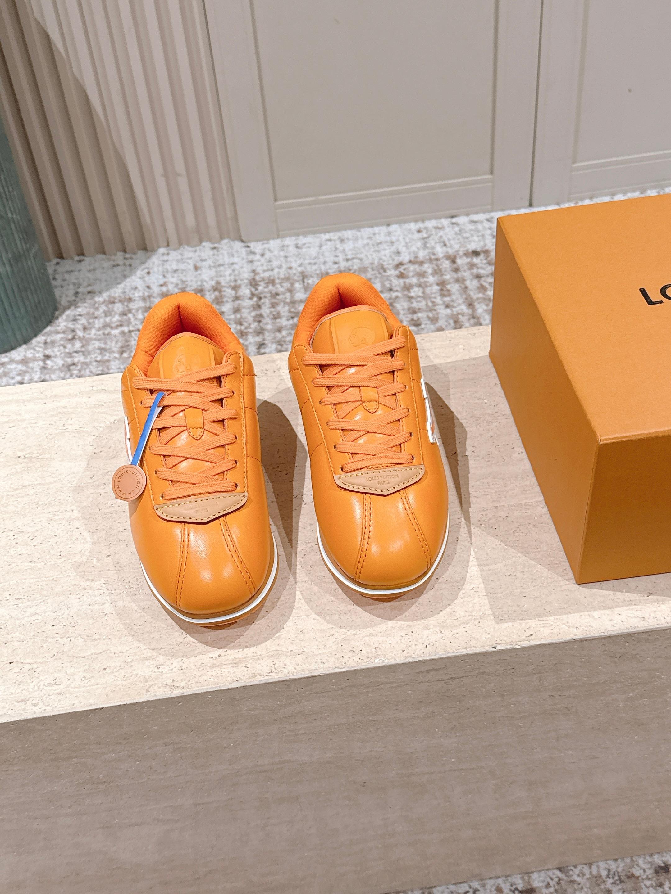 LV 25 Buttersoft Sneakers Orange Calfskin 576994