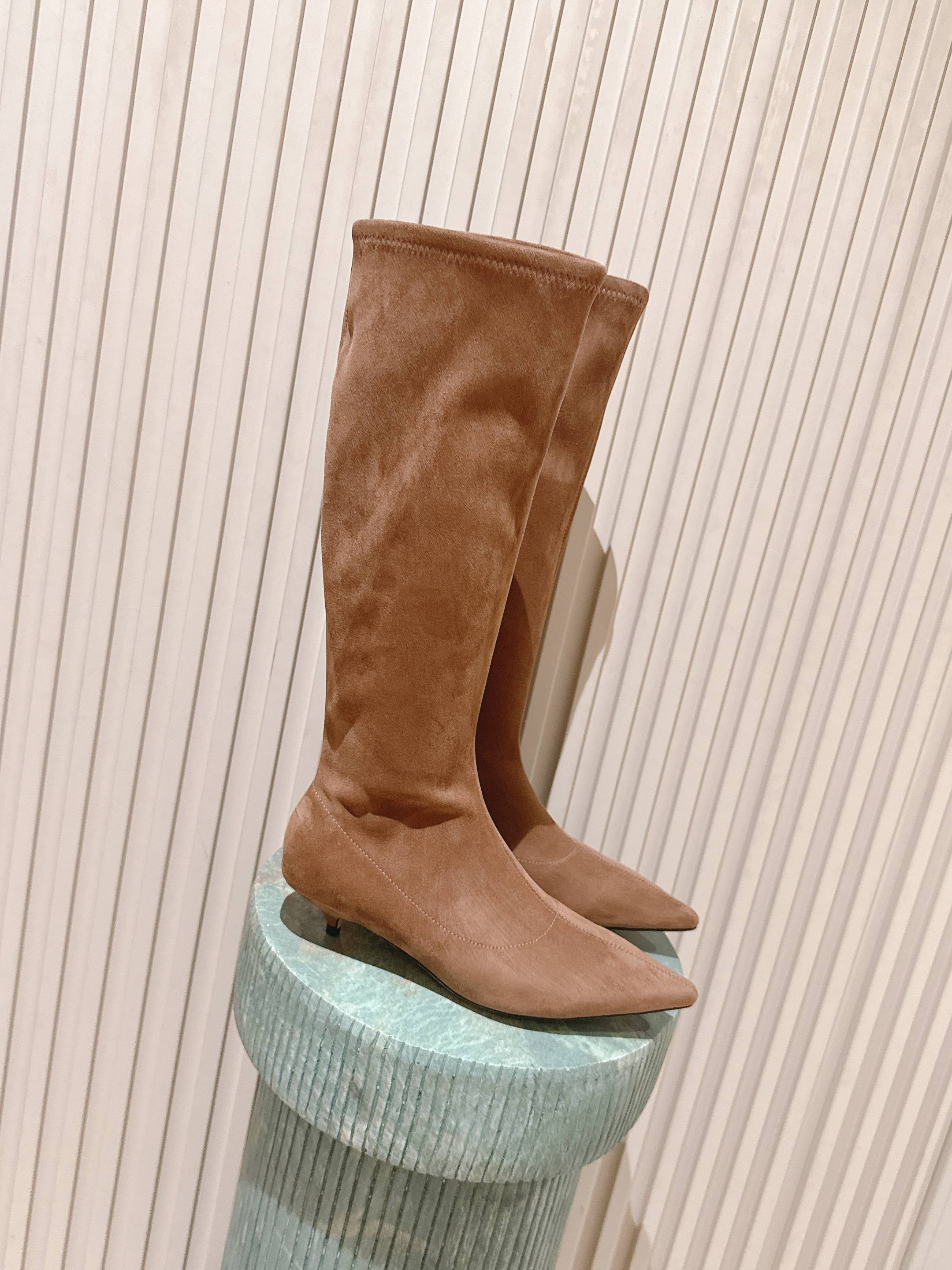 The Row 2025 Long Boot Brown Suede 556126