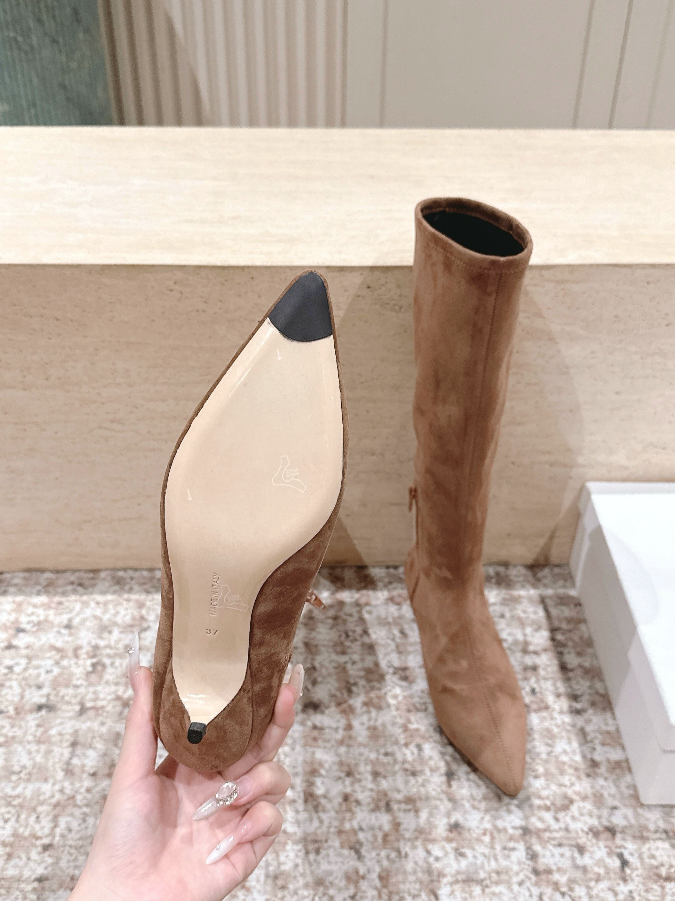 The Row 2025 Long Boot Brown Suede 556126