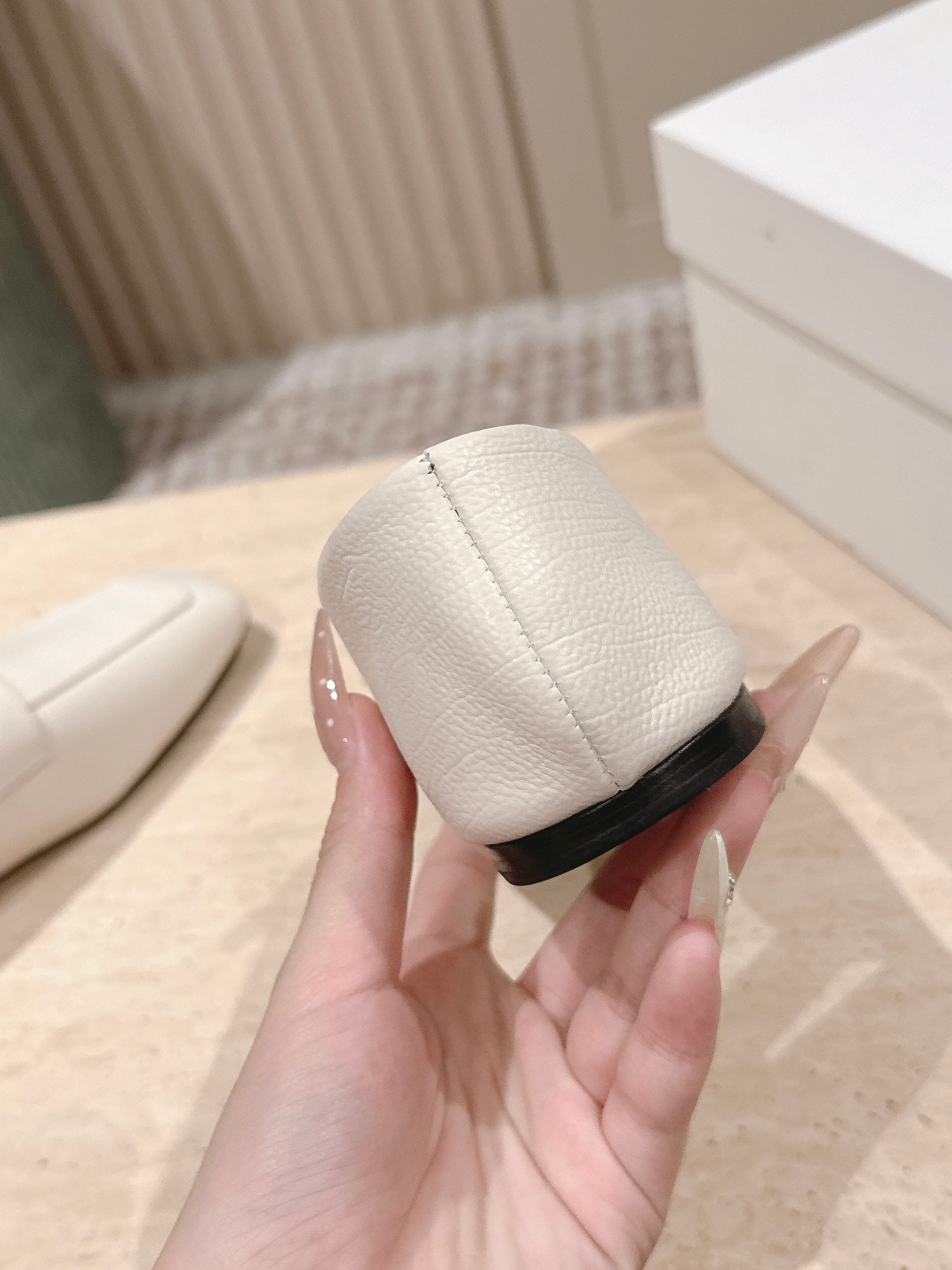 The Row 2025 Square Toe Loafer Cream Sheepskin 556137