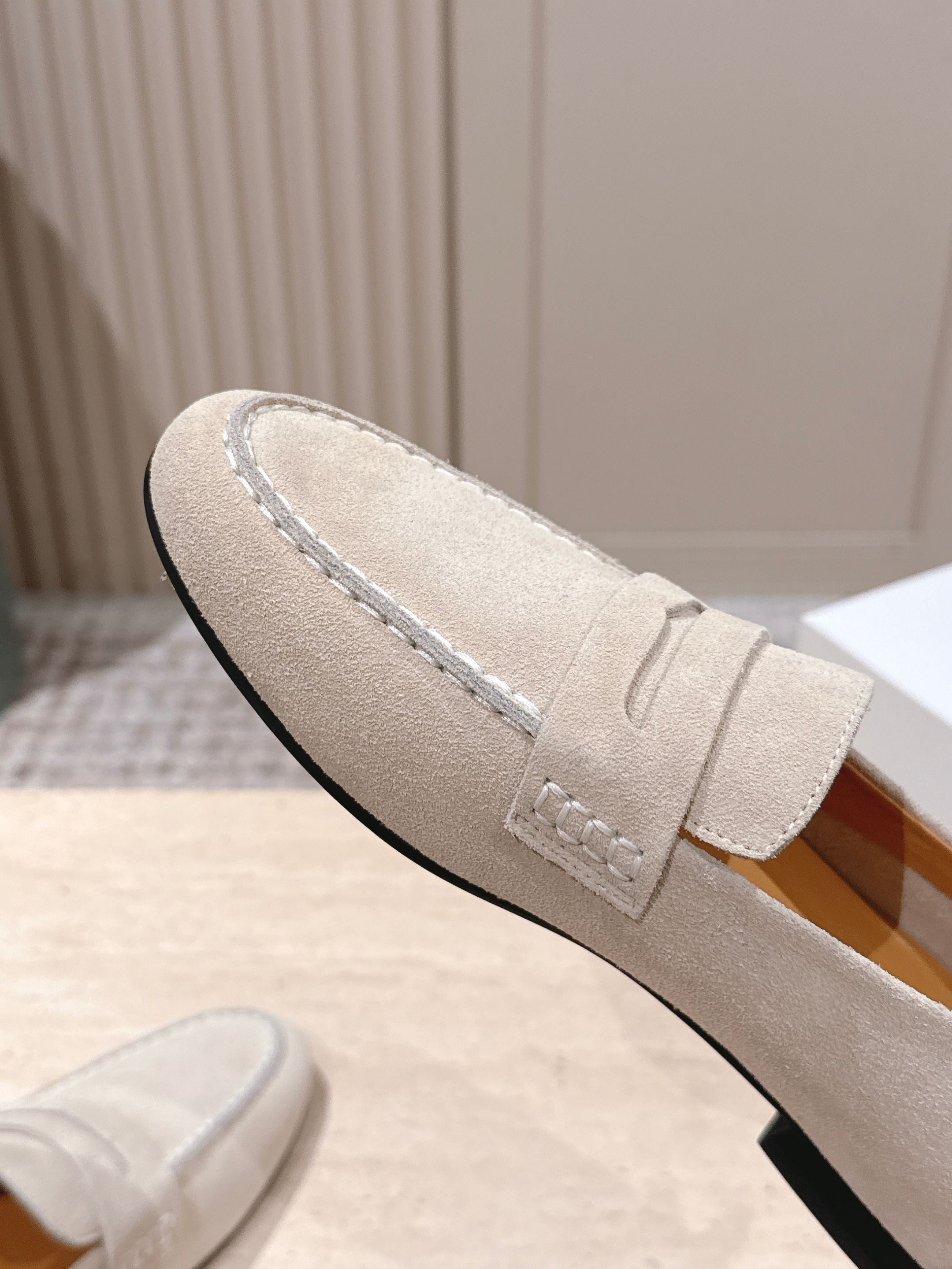 The Row 2025 Loafer Light Beige mix Black Suede 556141