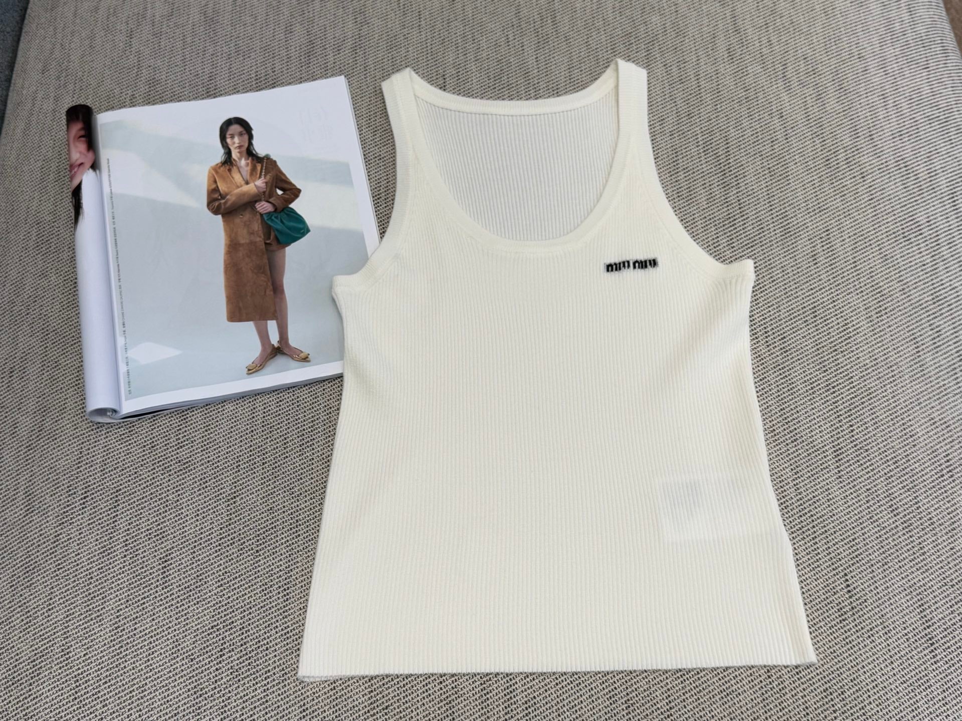 Miu Tank Top Wool Fabric 232706